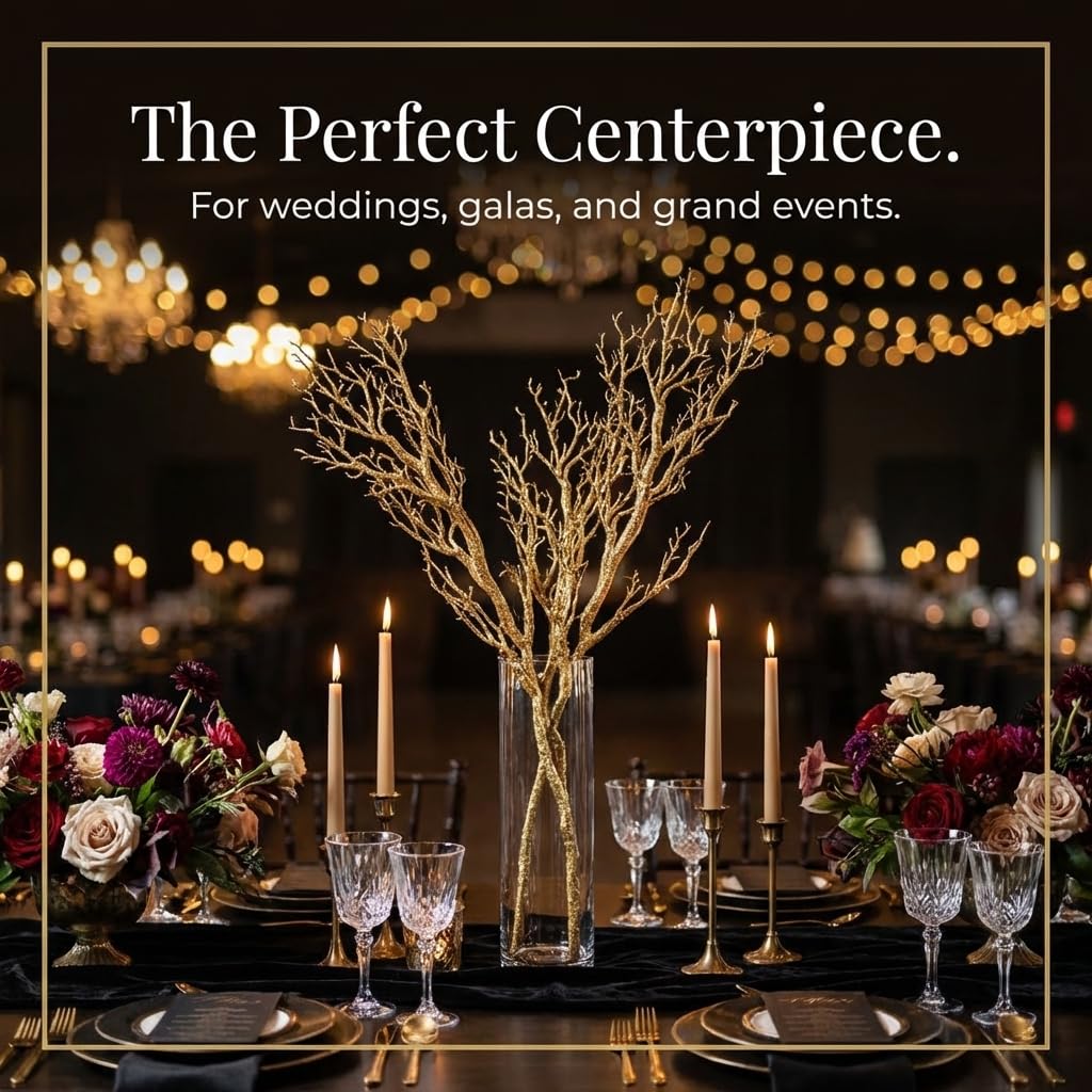 Anderson's Gold Glitter Artificial Manzanita Tree Branch Wedding Decoration, 47 Inches - Image 6