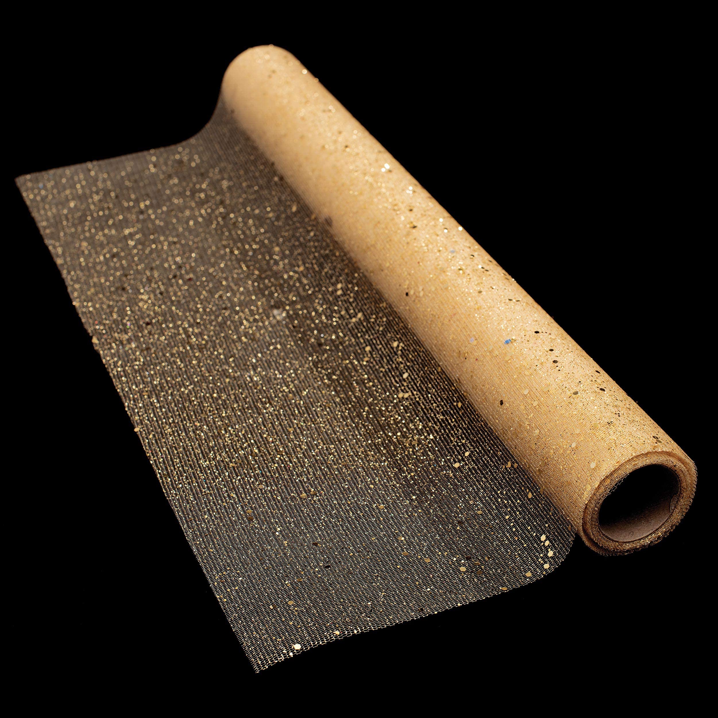 Anderson's Gold Glitter Dot Mesh Fabric Roll, 19 Inches x 5 Yards, Decorative Wedding Fabric for Wedding Reception, Baby Shower, Gender Reveal, Prom, Homecoming, Tables, Party - Image 5