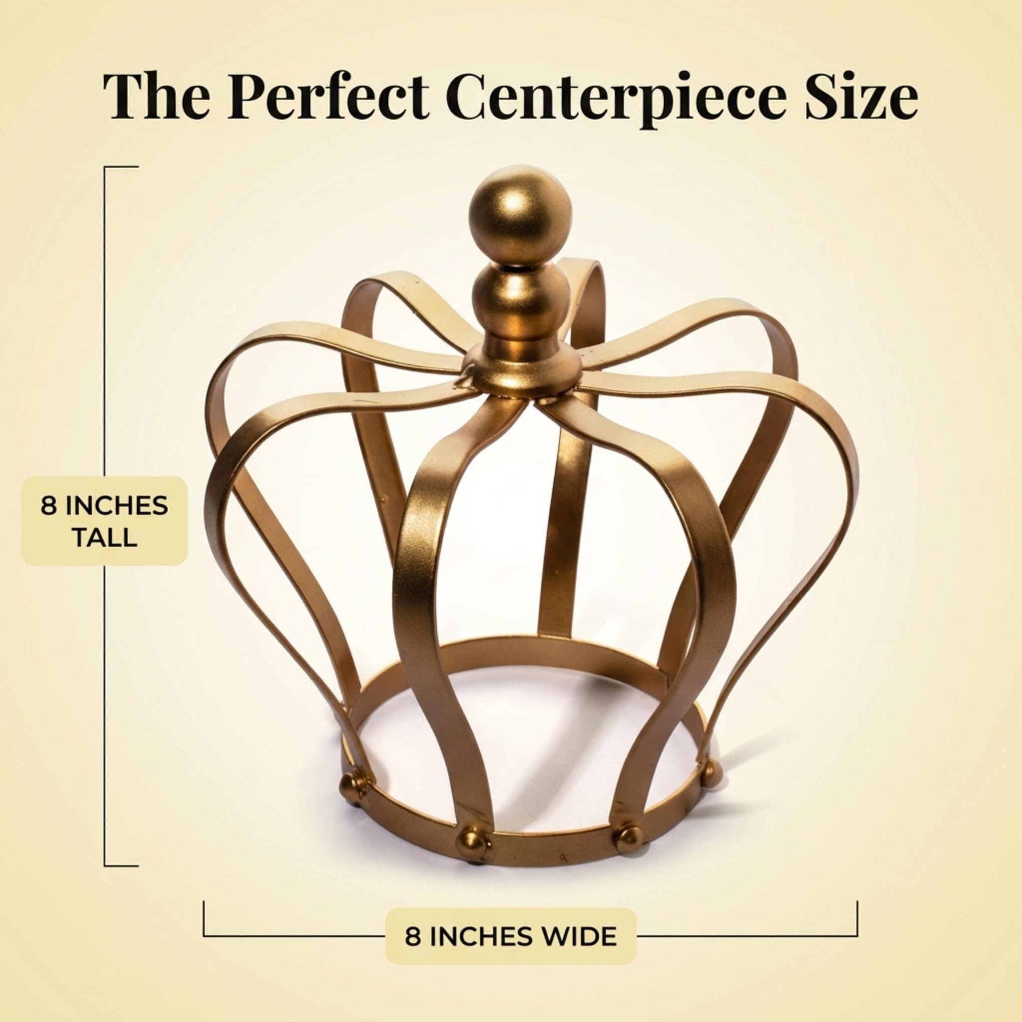 Anderson's Gold Metal Crown Centerpiece Decoration, 8 inches - Image 3