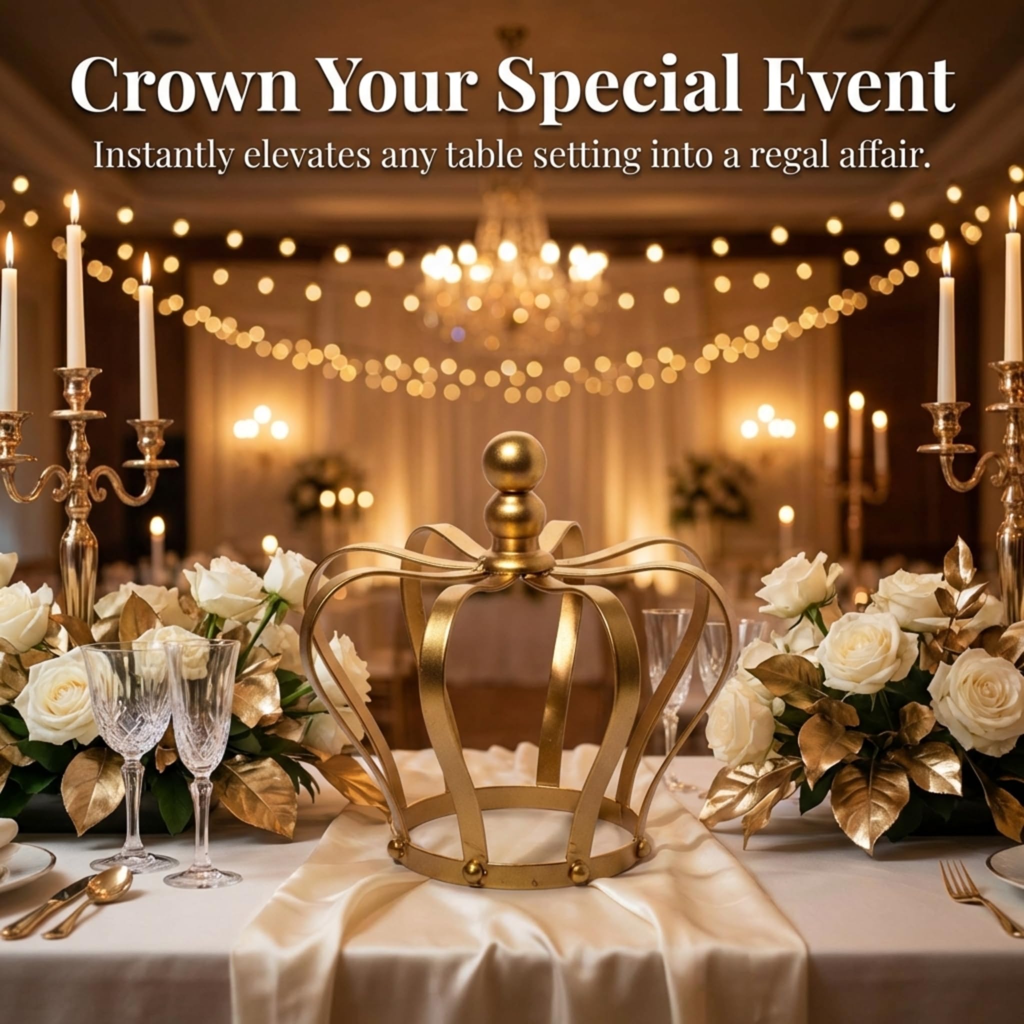 Anderson's Gold Metal Crown Centerpiece Decoration, 8 inches - Image 4