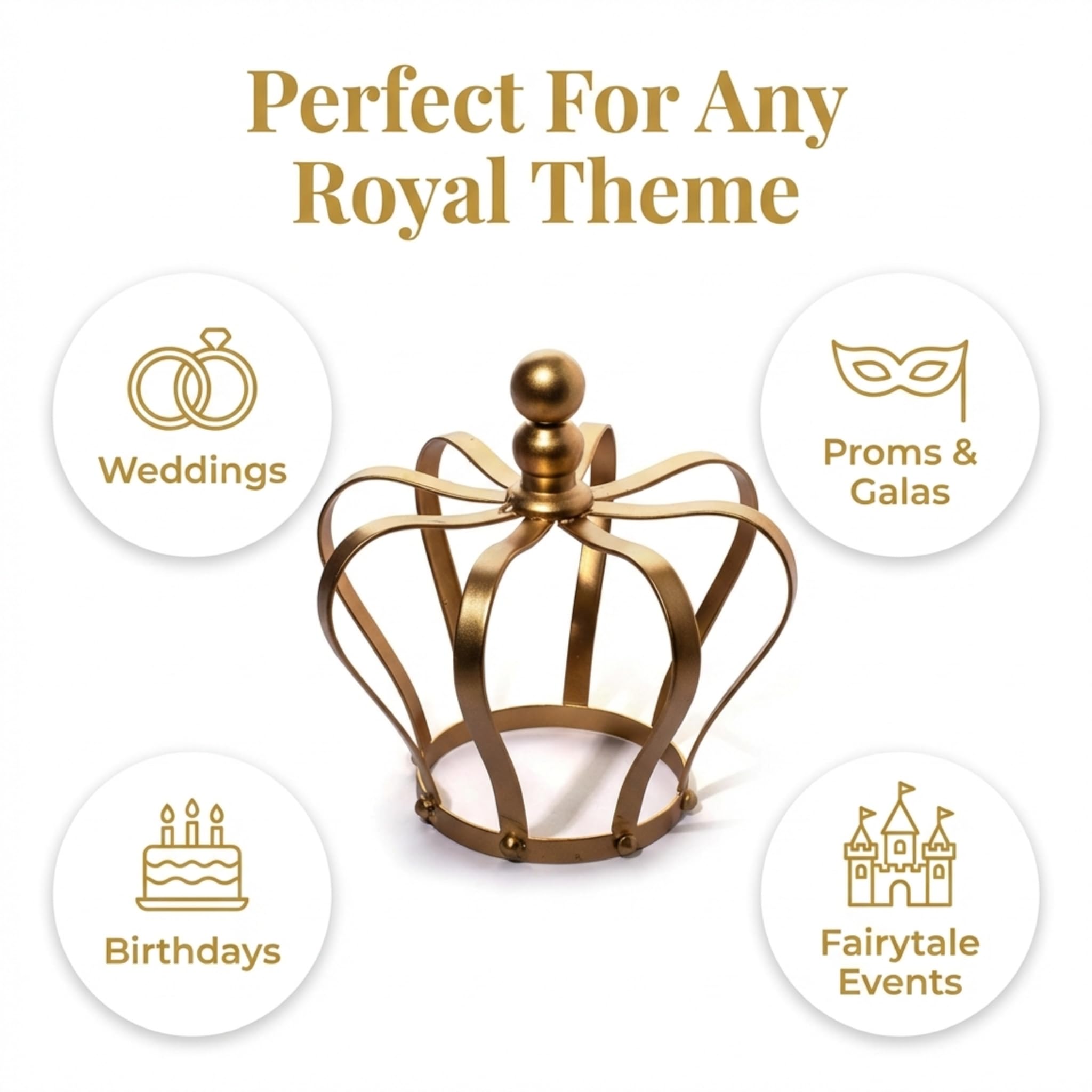 Anderson's Gold Metal Crown Centerpiece Decoration, 8 inches - Image 5