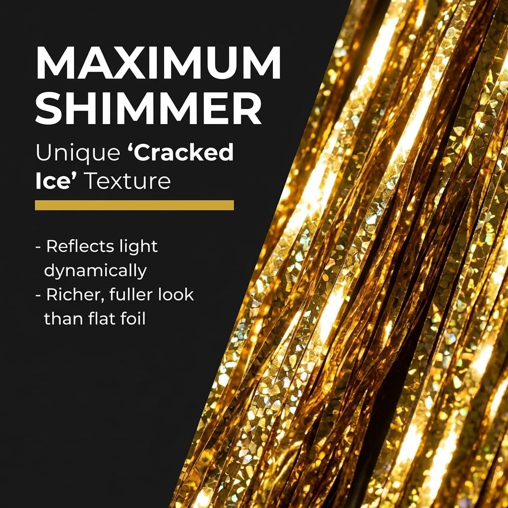 Anderson's Gold Metallic Cracked Ice Curtain Wedding Decoration, 36 Inches x 8 feet - Image 3