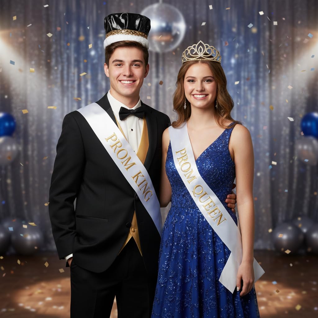 Anderson's Gold Metallic Crown and Gold Mirabella Queen Tiara Royalty Set - Image 2