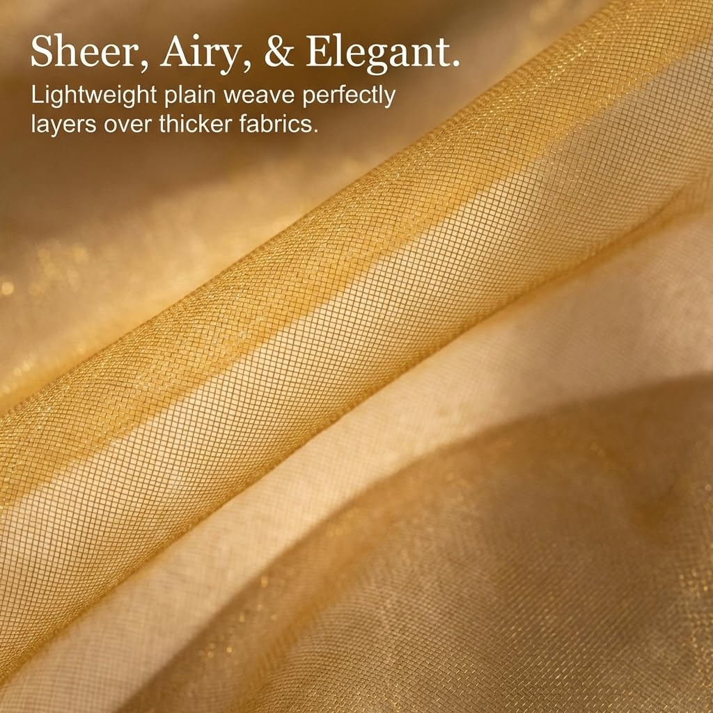 Anderson's Gold Organza Fabric Roll, 54 Inches x 40 Yards, Sheer Fabric for Wedding Decorations, Baby Shower, Gender Reveal, Prom, Homecoming, Photo Backdrops, Arch Draping - Image 4