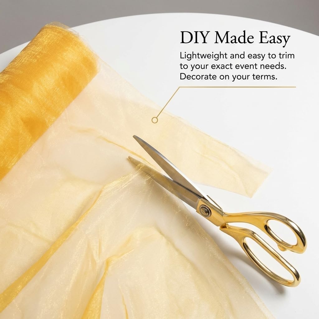 Anderson's Gold Organza Fabric Roll, 54 Inches x 40 Yards, Sheer Fabric for Wedding Decorations, Baby Shower, Gender Reveal, Prom, Homecoming, Photo Backdrops, Arch Draping - Image 5