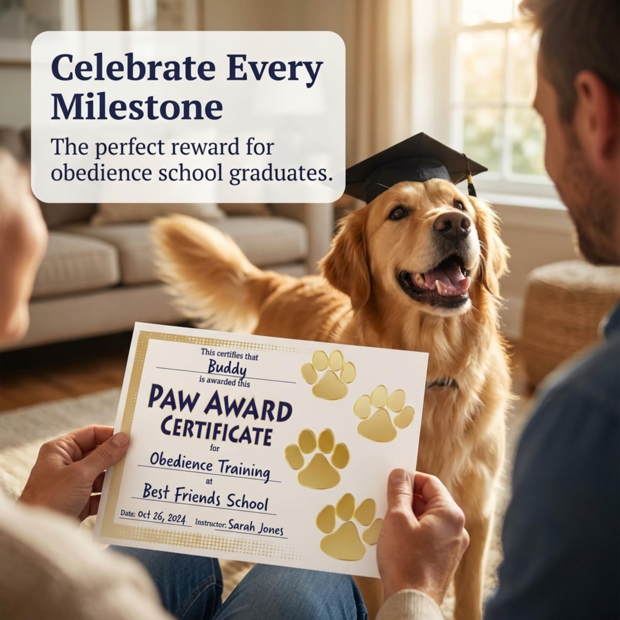 Anderson's Gold Paw Award Certificates, 8 1/2 Inches x 11 Inches, Student Awards, 30 Pack - Image 3