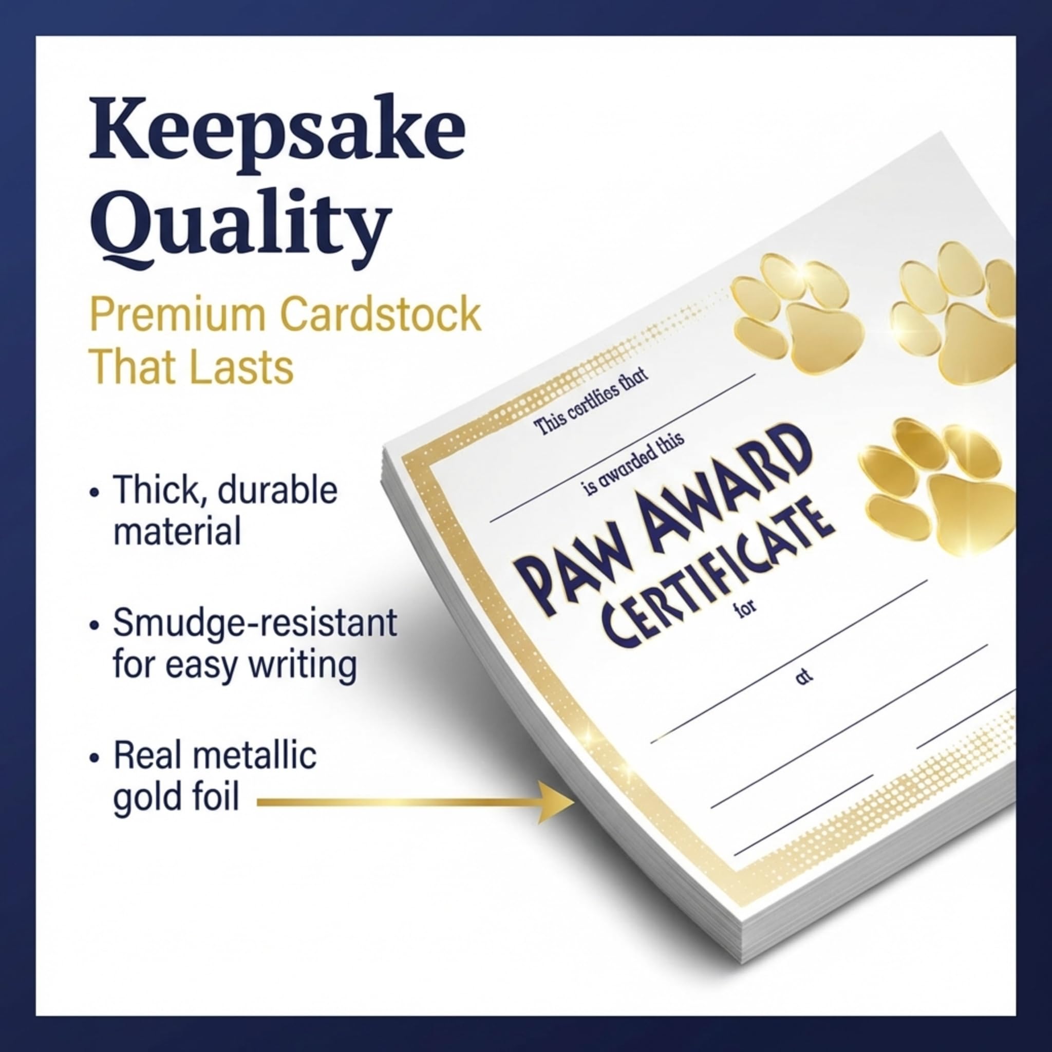 Anderson's Gold Paw Award Certificates, 8 1/2 Inches x 11 Inches, Student Awards, 30 Pack - Image 5