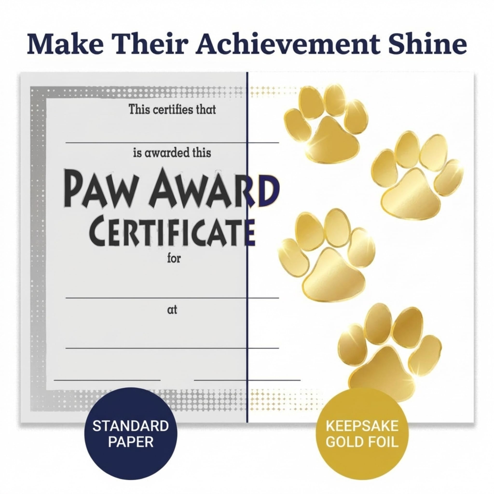 Anderson's Gold Paw Award Certificates, 8 1/2 Inches x 11 Inches, Student Awards, 30 Pack - Image 7