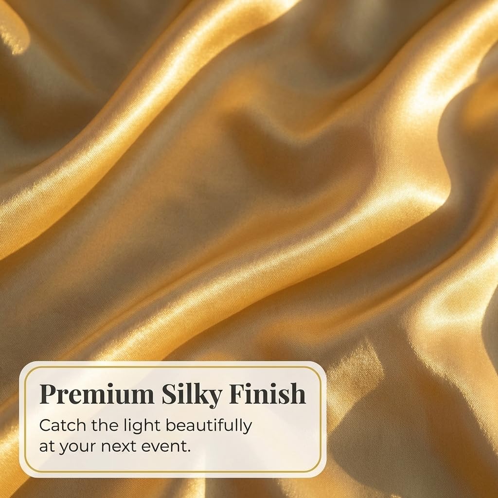 Anderson's Gold Satin Fabric Roll, 58 Inches x 10 Yards, Decorative Wedding Fabric for Wedding Reception, Baby Shower, Gender Reveal, Prom, Homecoming, Tables, Party - Image 5
