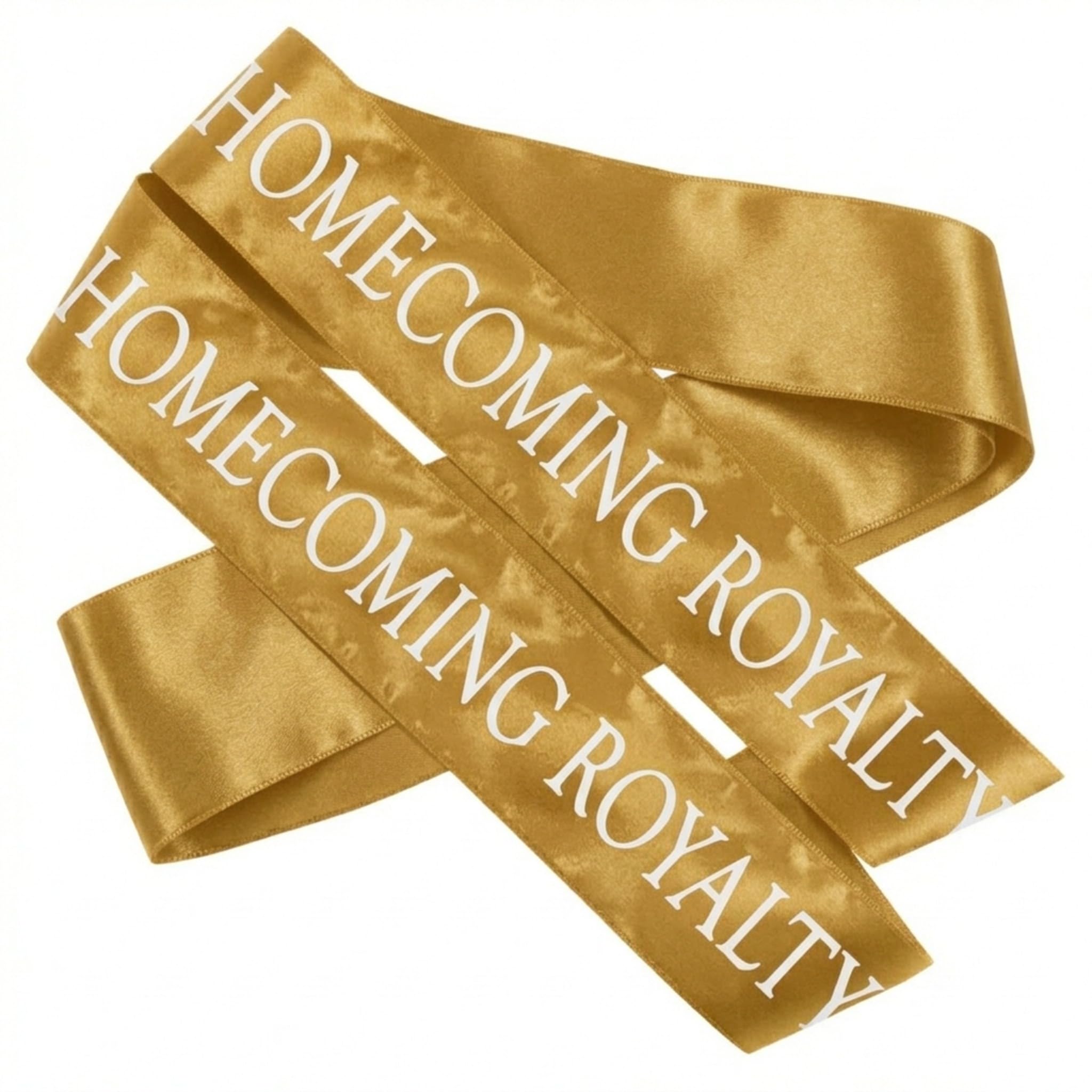 Anderson's Gold Satin Homecoming Royalty Sash Set, Elegant 3" x 72" Sashes with White Imprint for Homecoming Night Coronation and School Events, 2‑Piece Set - Image 9