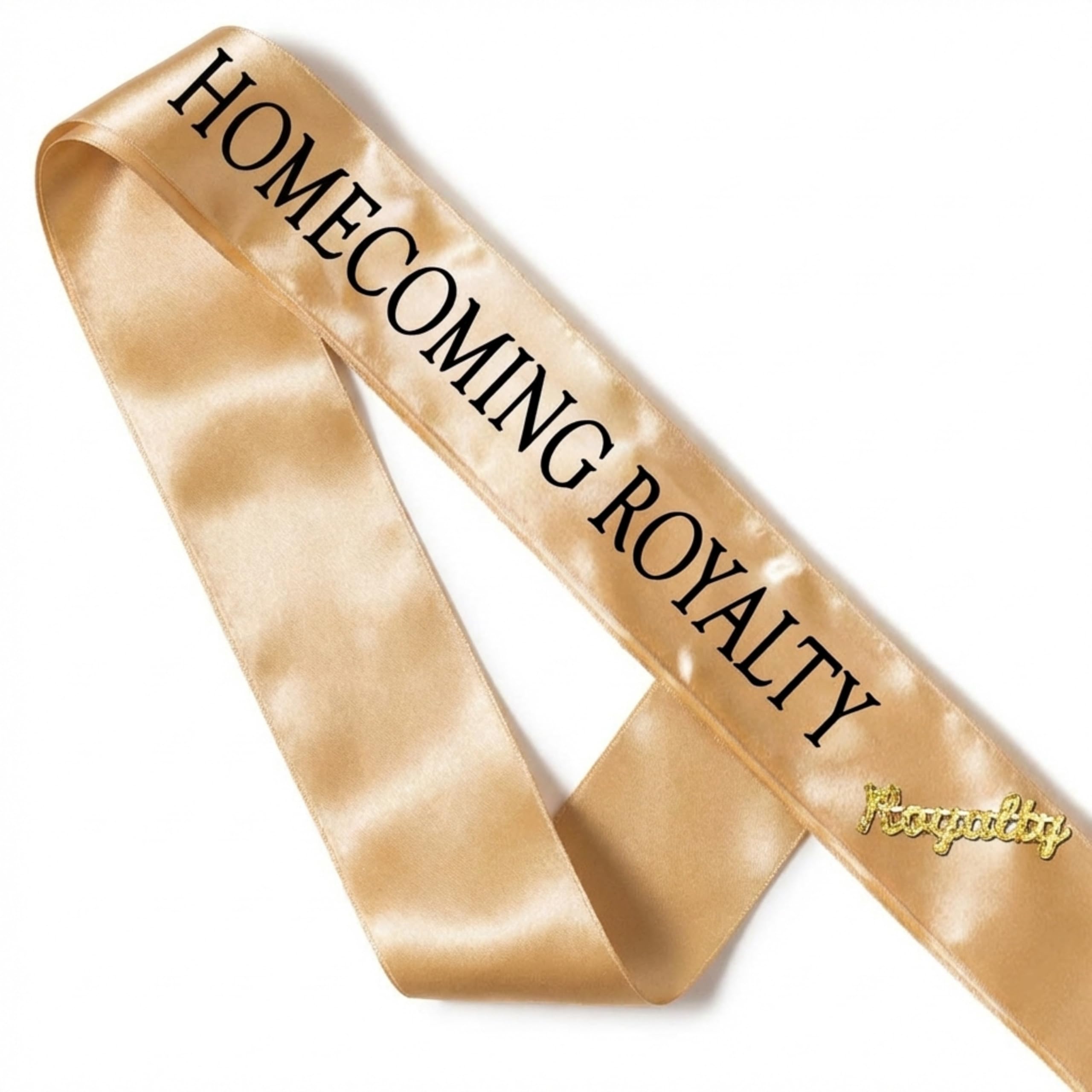 Anderson's Gold Satin Homecoming Royalty Sashes with Black Lettering & Gold Glitter Royalty Pins, 3" x 72" Sashes and 2" Pins for Homecoming Coronation & School Celebrations, 4 Piece Set - Image 7