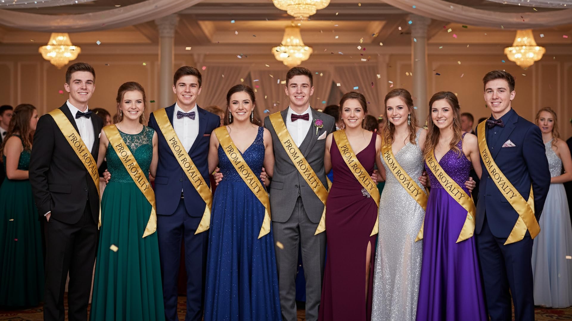 Anderson’s Gold Satin Prom Royalty Sash Set, Elegant 3" x 72" Sashes with Black Imprint for Prom Night Coronation and School Events, 2‑Piece Set - Image 3