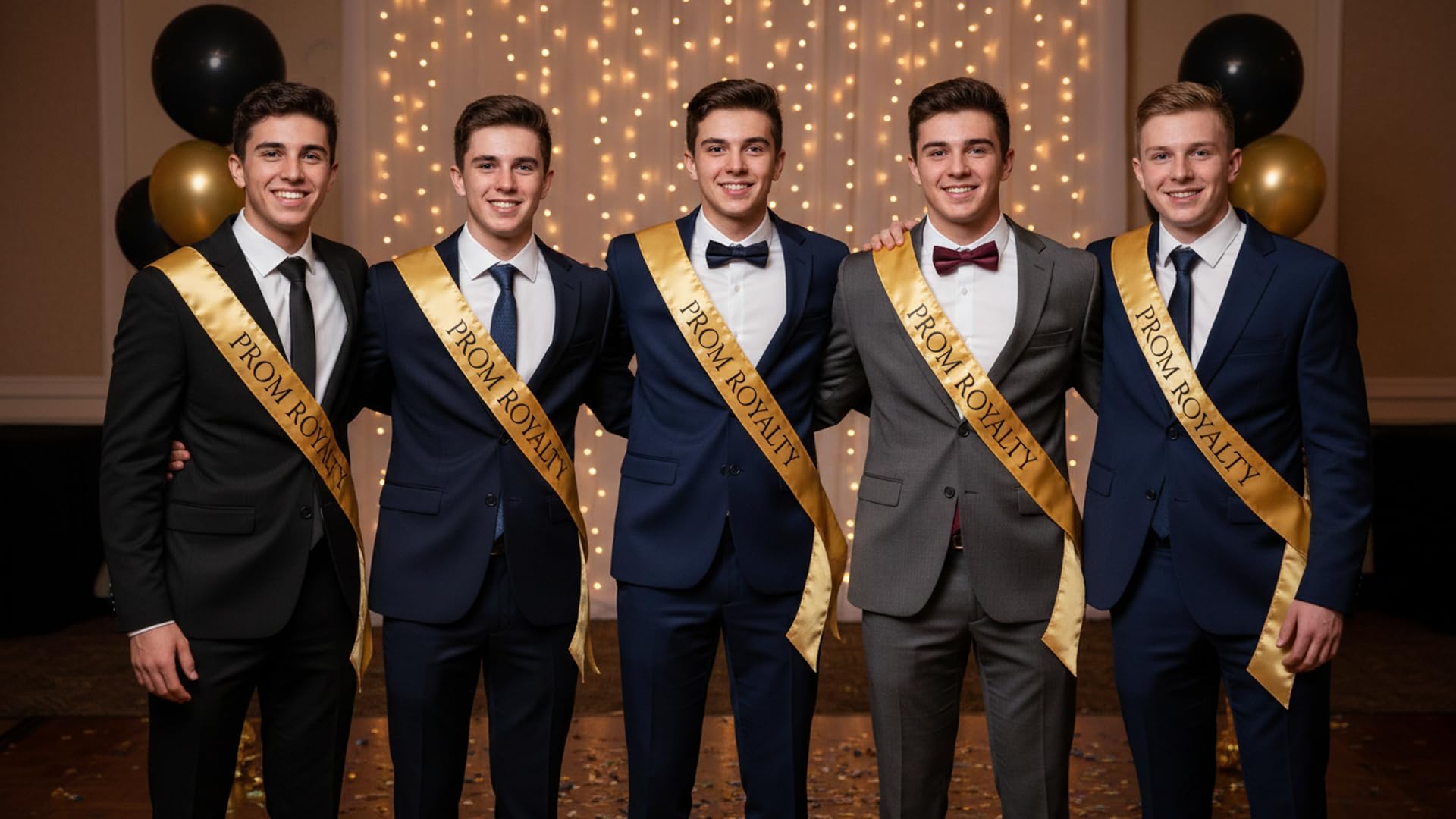 Anderson’s Gold Satin Prom Royalty Sash Set, Elegant 3" x 72" Sashes with Black Imprint for Prom Night Coronation and School Events, 2‑Piece Set - Image 4