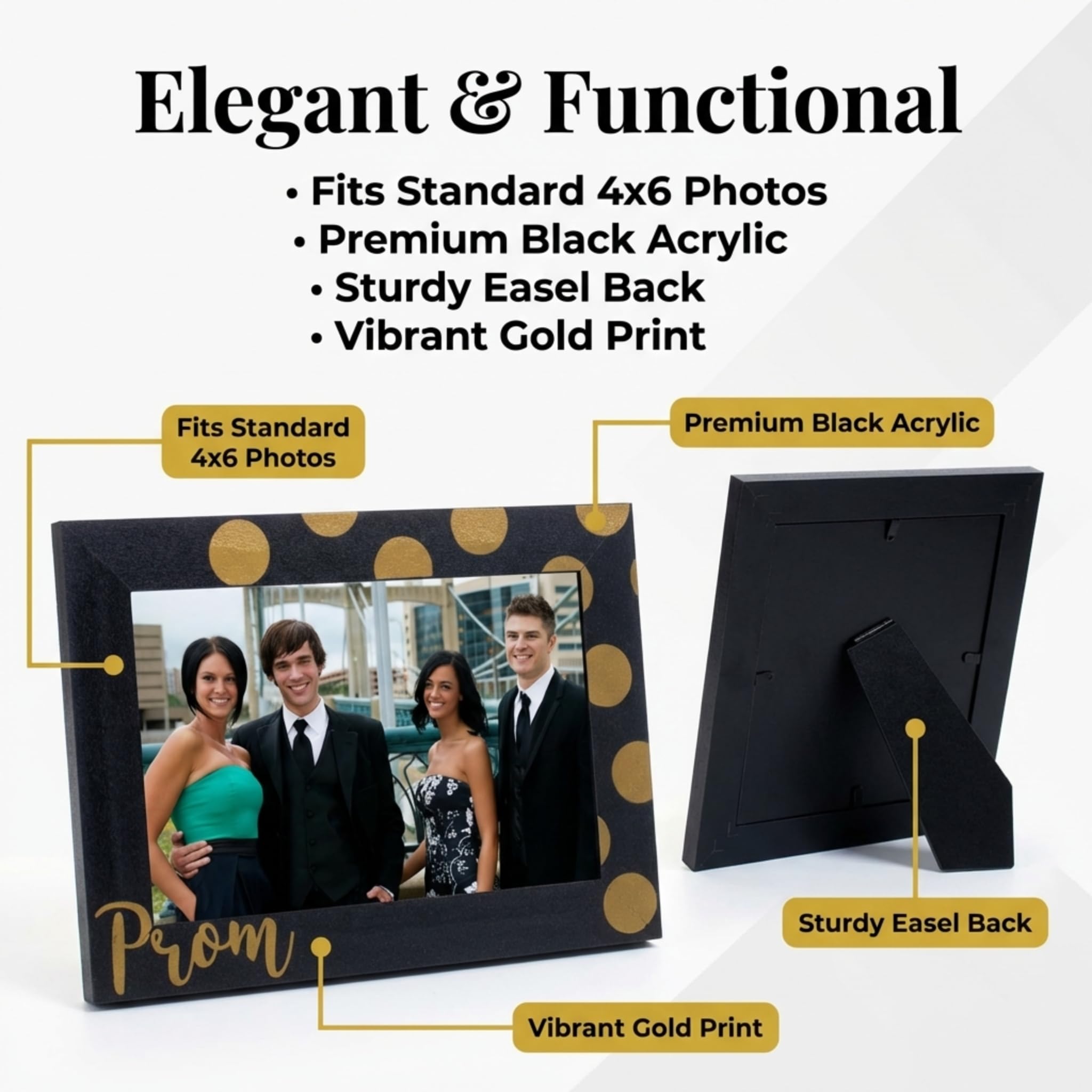 Anderson's Golden Bubbles Prom Frame, 4 Inches x 6 Inches, Set of 3, Prom Favors, Keepsakes, Swag Bags - Image 6