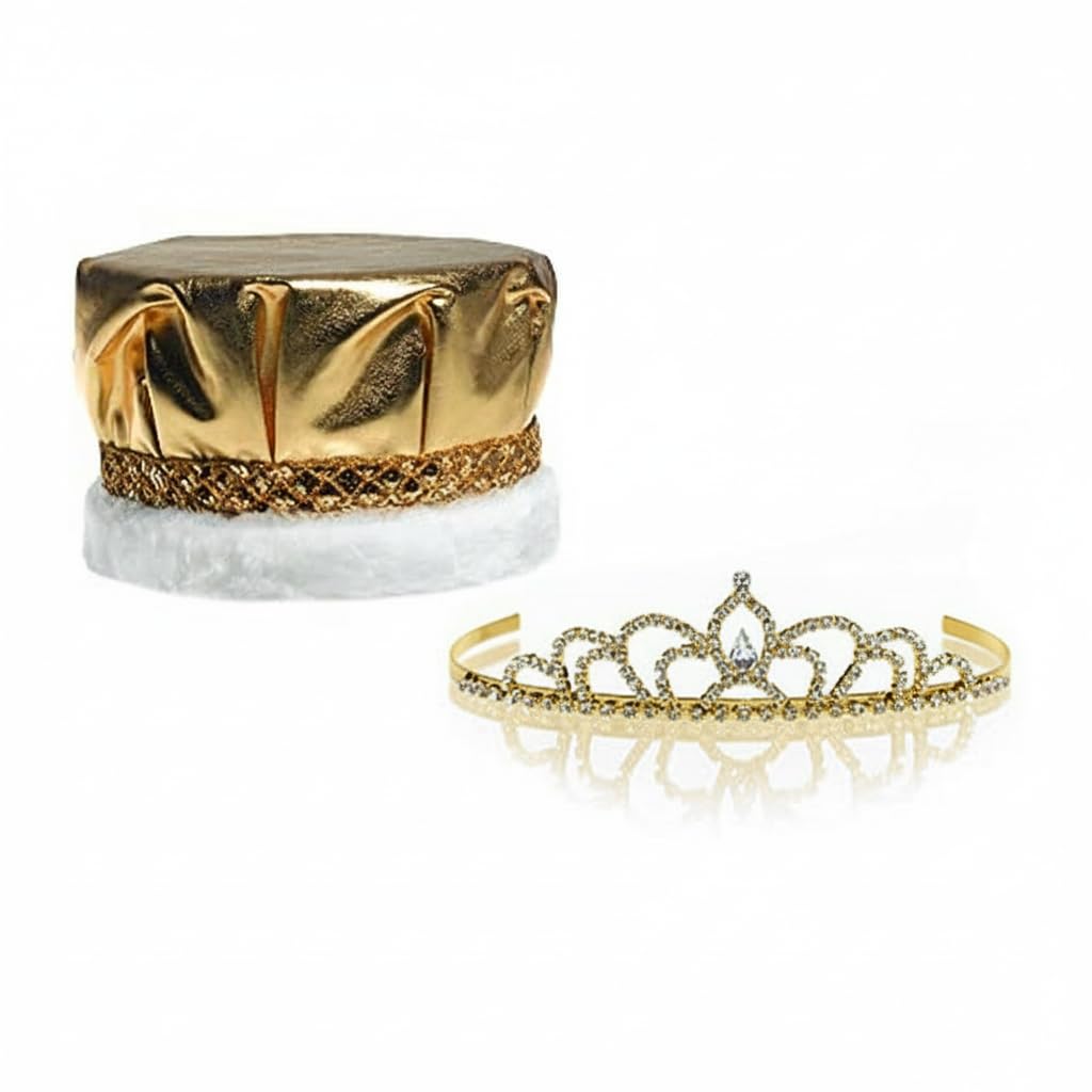 Anderson's Golden Grandeur Prom Royalty Sets, Gold Tiara, Crown, Prom Coronation Accessories