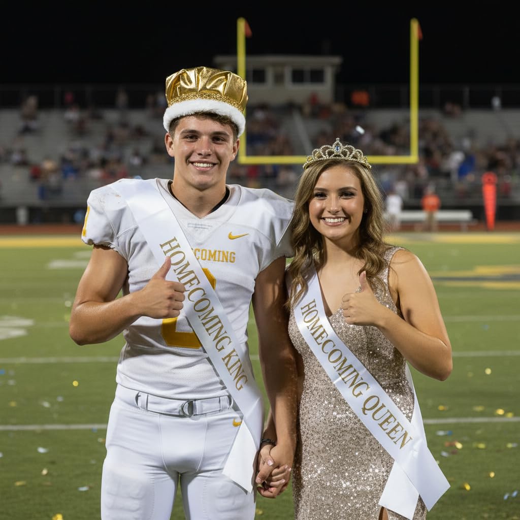 Anderson's Golden Grandeur Prom Royalty Sets, Gold Tiara, Crown, Prom Coronation Accessories - Image 6