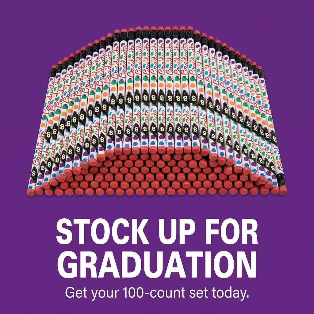 Anderson's, Grad Cap Polka Dots Pencils, Set of 100, School Pencils, Student Awards, Recognition - Image 8