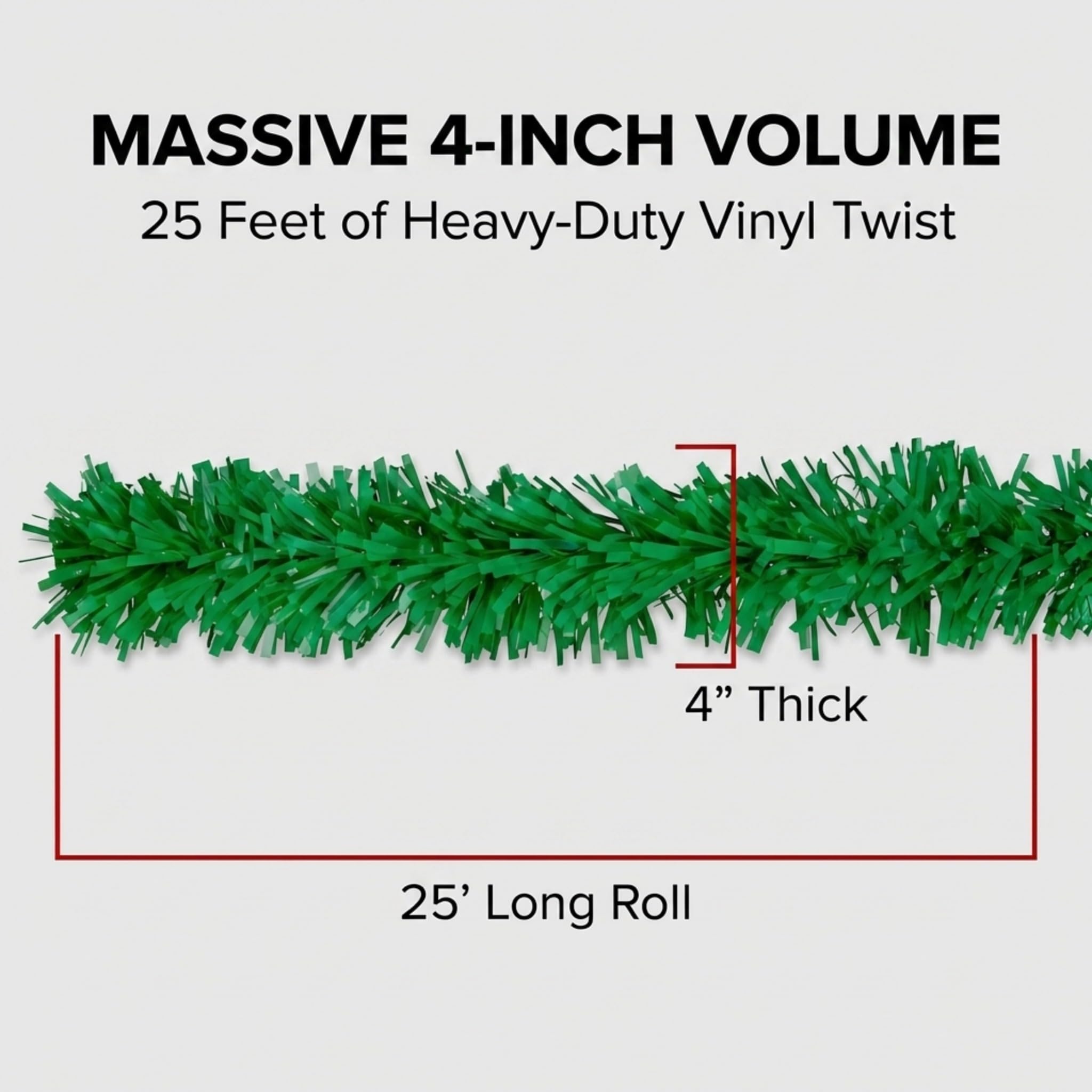 Anderson's Grass Green Vinyl Twist Garland - 4 Inches x 25 Foot Roll, Parade Float Decorations for Trailer Or Golf Cart, Christmas Garland Décor for Home and Party - Image 2