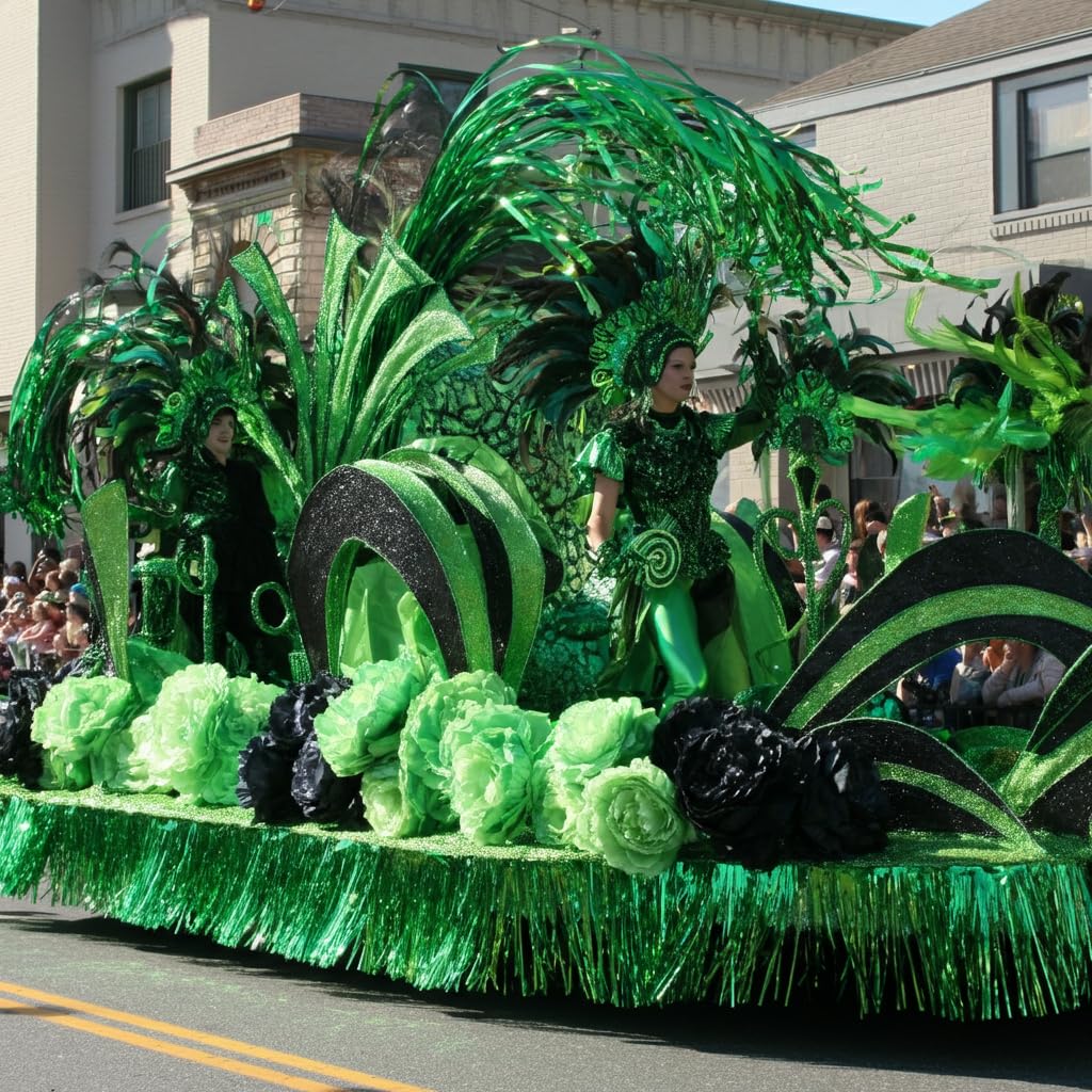 Anderson's Green and Black Metallic Parade Float Decoration Kit, Complete Supplies with Floral Sheeting, Twist, and Fringe for Stunning Parade Trailers - Image 5