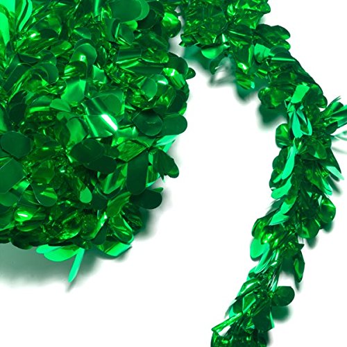 Anderson's Green Metallic Petal Festooning, 4 Inches x 24 Feet, Pack of 2