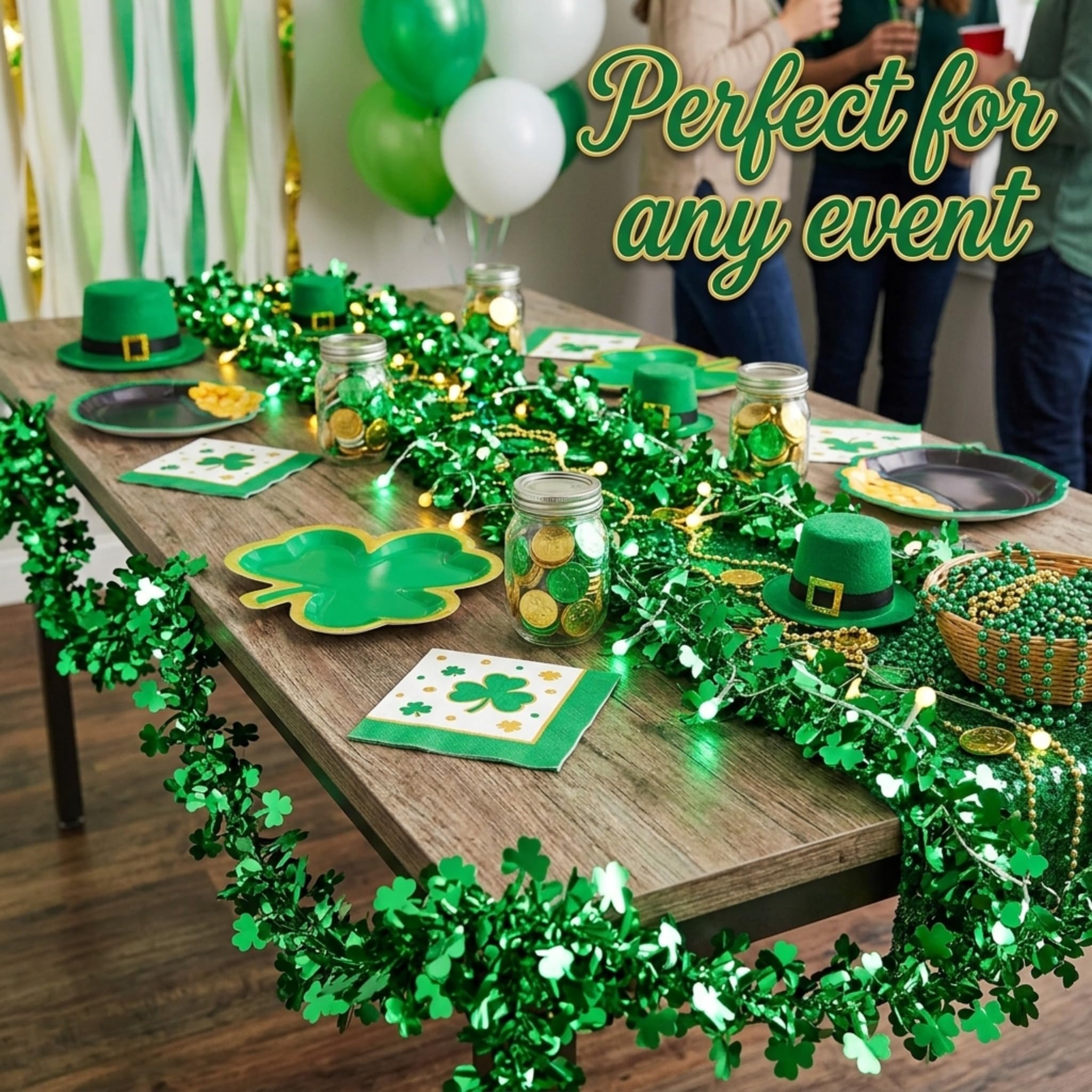 Anderson's Green Metallic Petal Festooning, 4 Inches x 24 Feet, Pack of 2 - Image 5