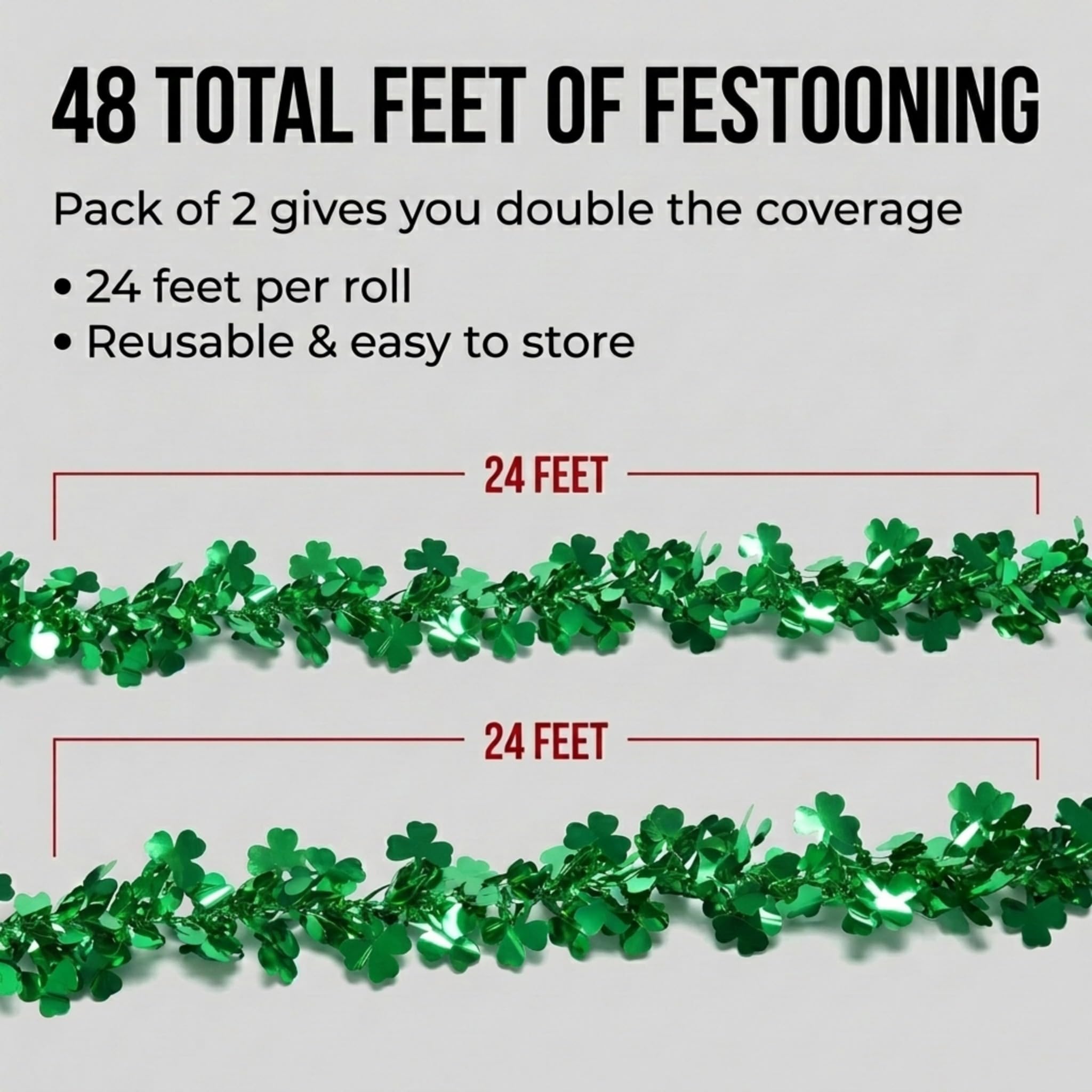 Anderson's Green Metallic Petal Festooning, 4 Inches x 24 Feet, Pack of 2 - Image 6