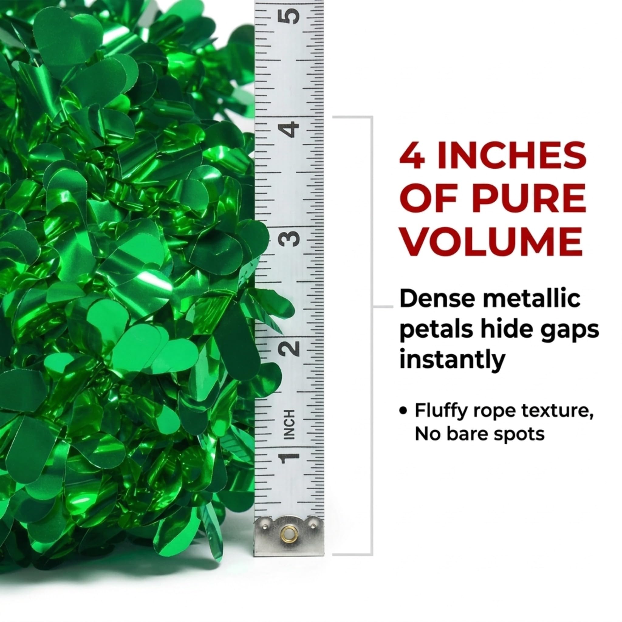 Anderson's Green Metallic Petal Festooning, 4 Inches x 24 Feet, Pack of 2 - Image 7