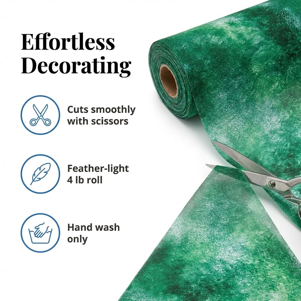 Anderson's Green Mottled Gossamer Fabric Roll, 19" Wide x 100 Yard roll, Sheer Fabric for Wedding Decorations, Baby Shower, Gender Reveal, Prom, Homecoming, Event Photo Backdrops, Drapes - Image 5