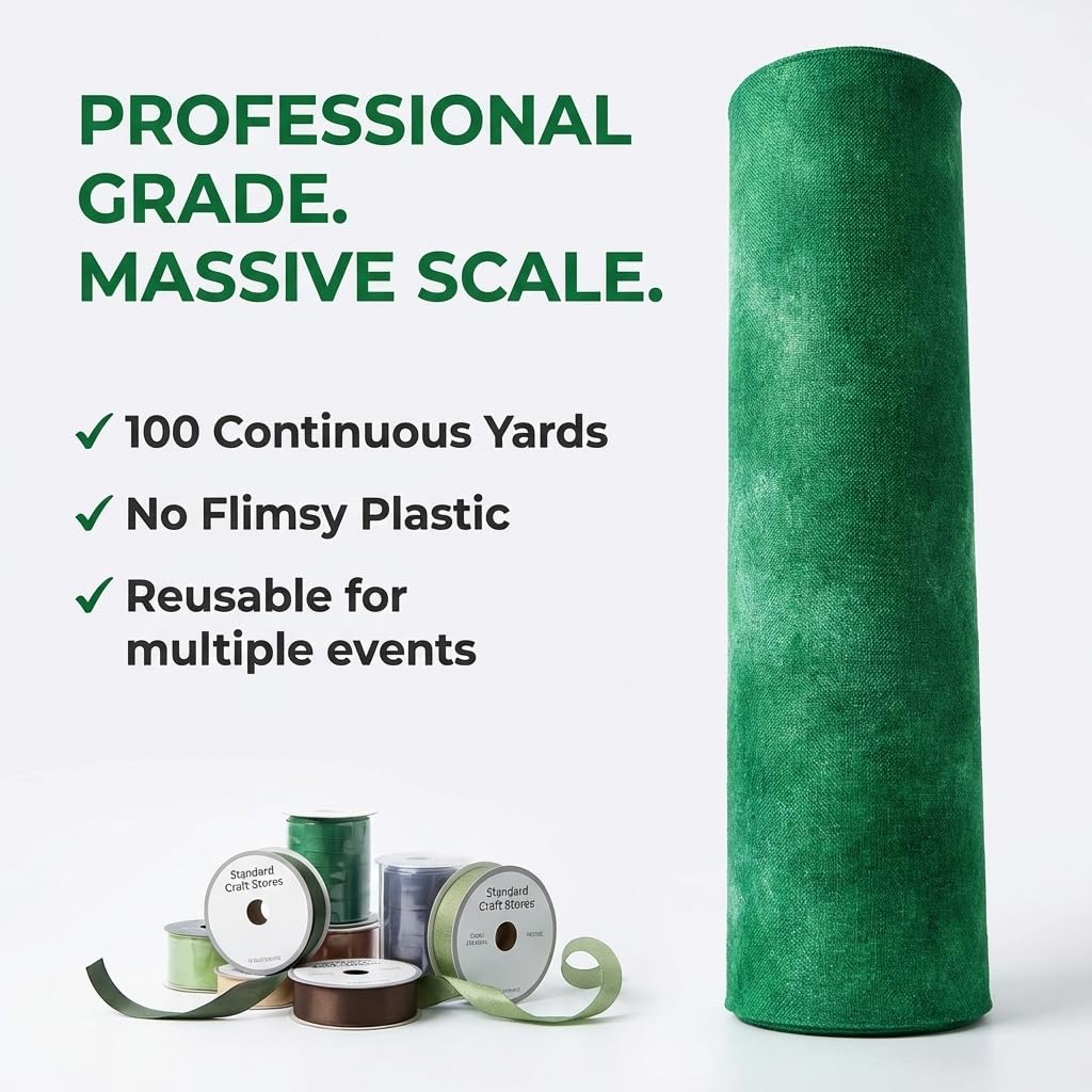 Anderson's Green Mottled Gossamer Fabric Roll, 19" Wide x 100 Yard roll, Sheer Fabric for Wedding Decorations, Baby Shower, Gender Reveal, Prom, Homecoming, Event Photo Backdrops, Drapes - Image 8