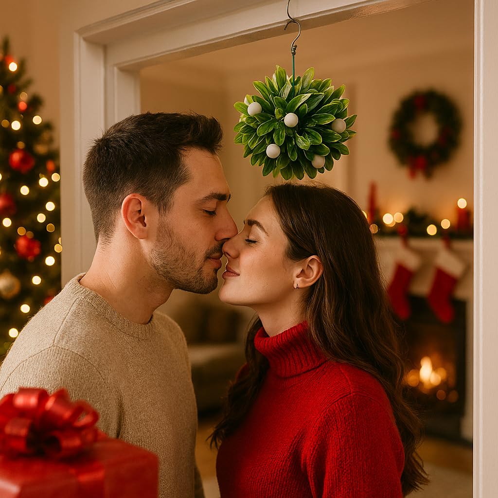 Anderson's Hanging 5" Mistletoe or Kissing Ball – Christmas, Christmas in July, Bridal Showers, Weddings, Parties & Holiday Décor for Home, Office, Events & Gift Giving - Image 3