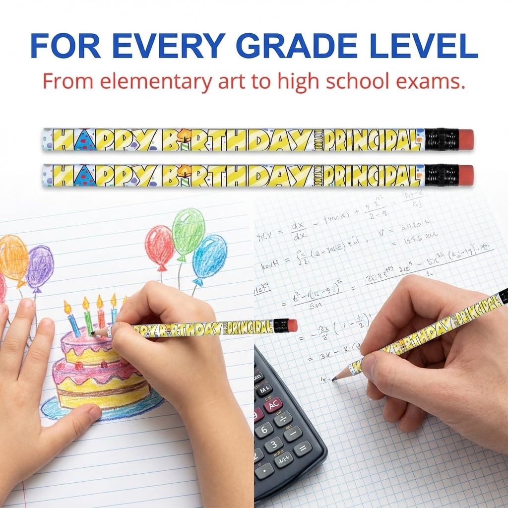 Anderson's, Happy Birthday from Your Principal Hats Pencils, Set of 100, Birthday Gifts, Keepsakes, Giveaways - Image 5