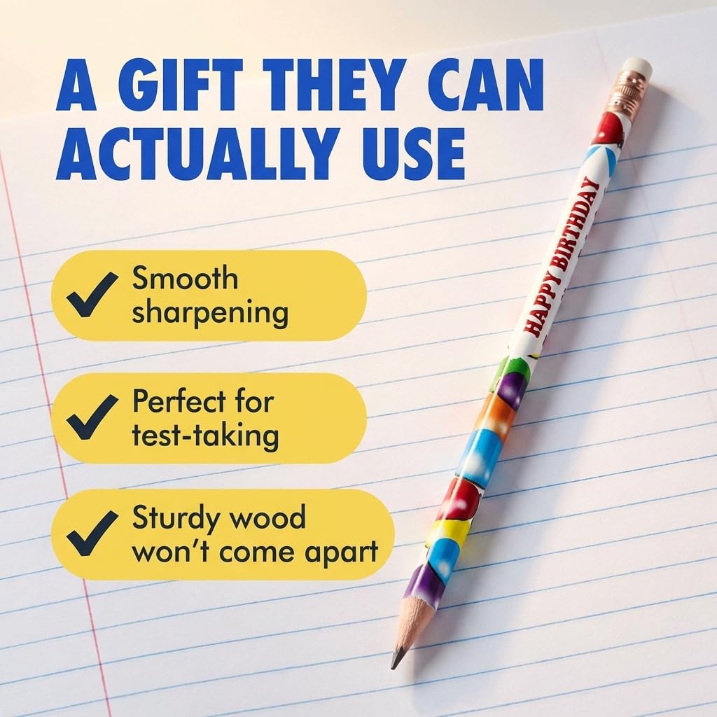Anderson's Happy Birthday from Your Principal Pencils, Student Gifts, 25 Pack - Image 5
