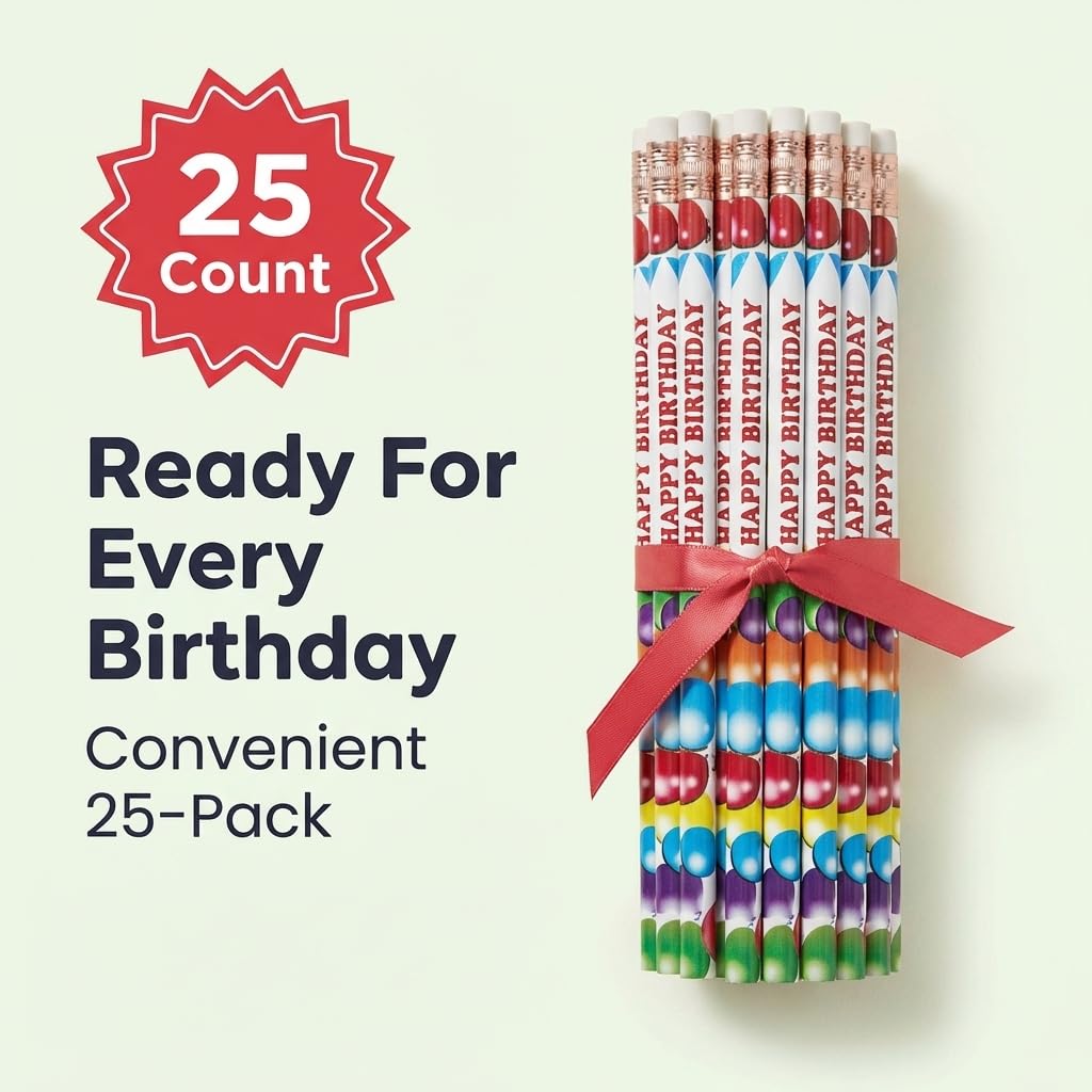 Anderson's Happy Birthday from Your Principal Pencils, Student Gifts, 25 Pack - Image 8