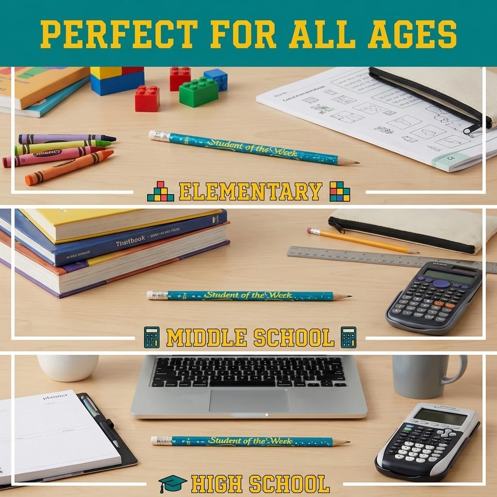 Anderson's, Holographic Student of the Week Pencils, Set of 100, School Pencils, Student Awards, Recognition - Image 5