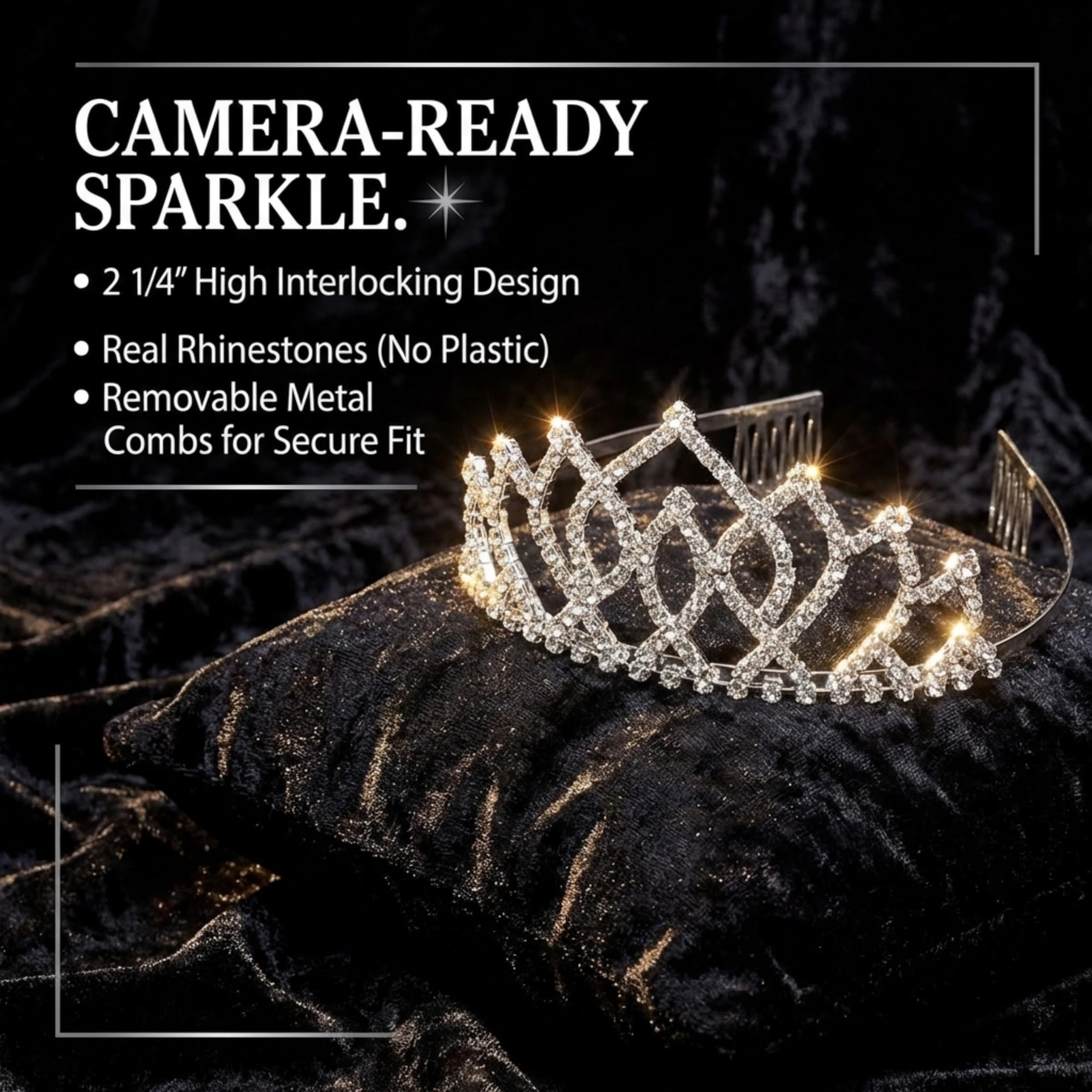 Anderson's Homecoming 2023 Royalty Set with Armande Tiara, Red Crown, Red Sashes, and White Buttons, High School - Image 4