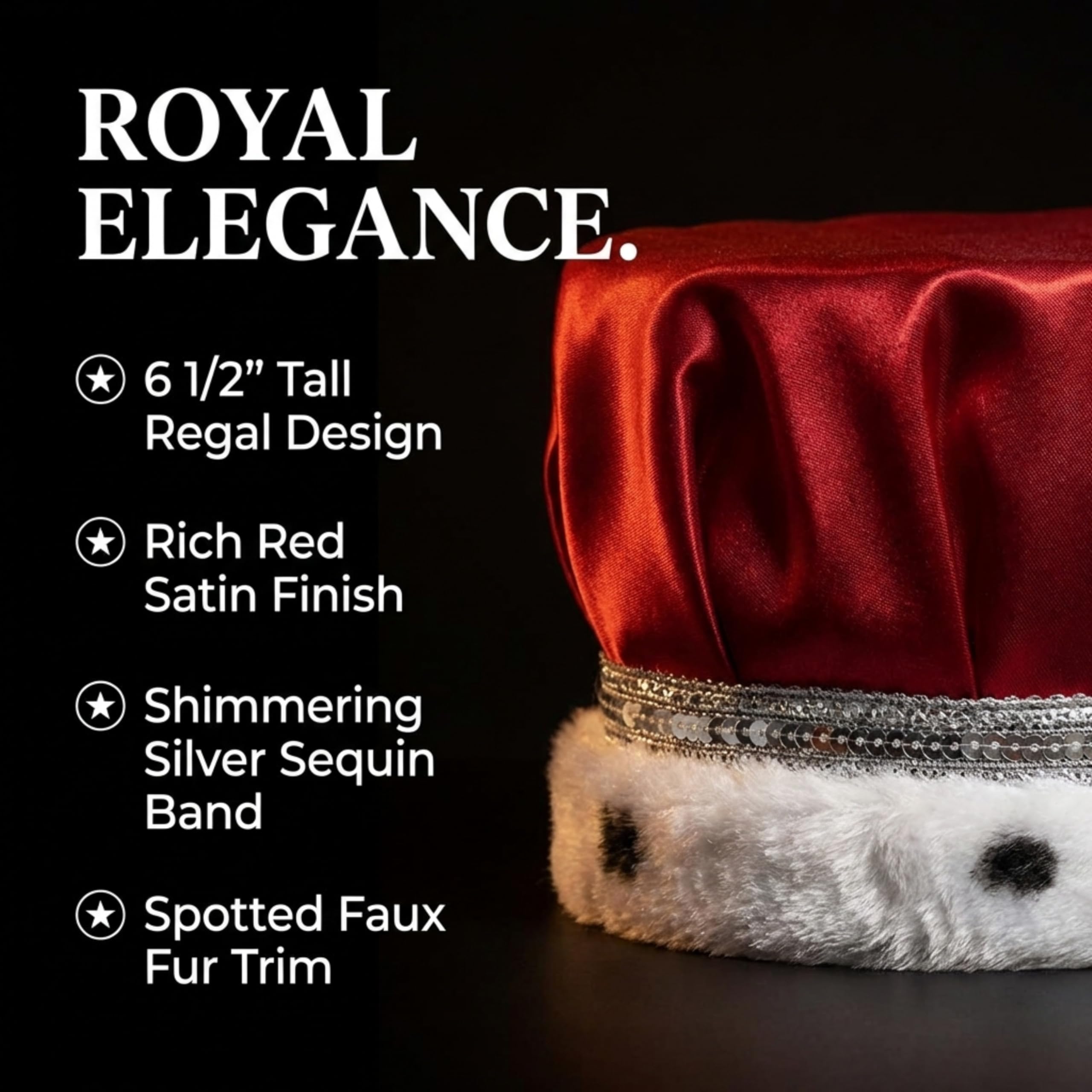 Anderson's Homecoming 2023 Royalty Set with Armande Tiara, Red Crown, Red Sashes, and White Buttons, High School - Image 5