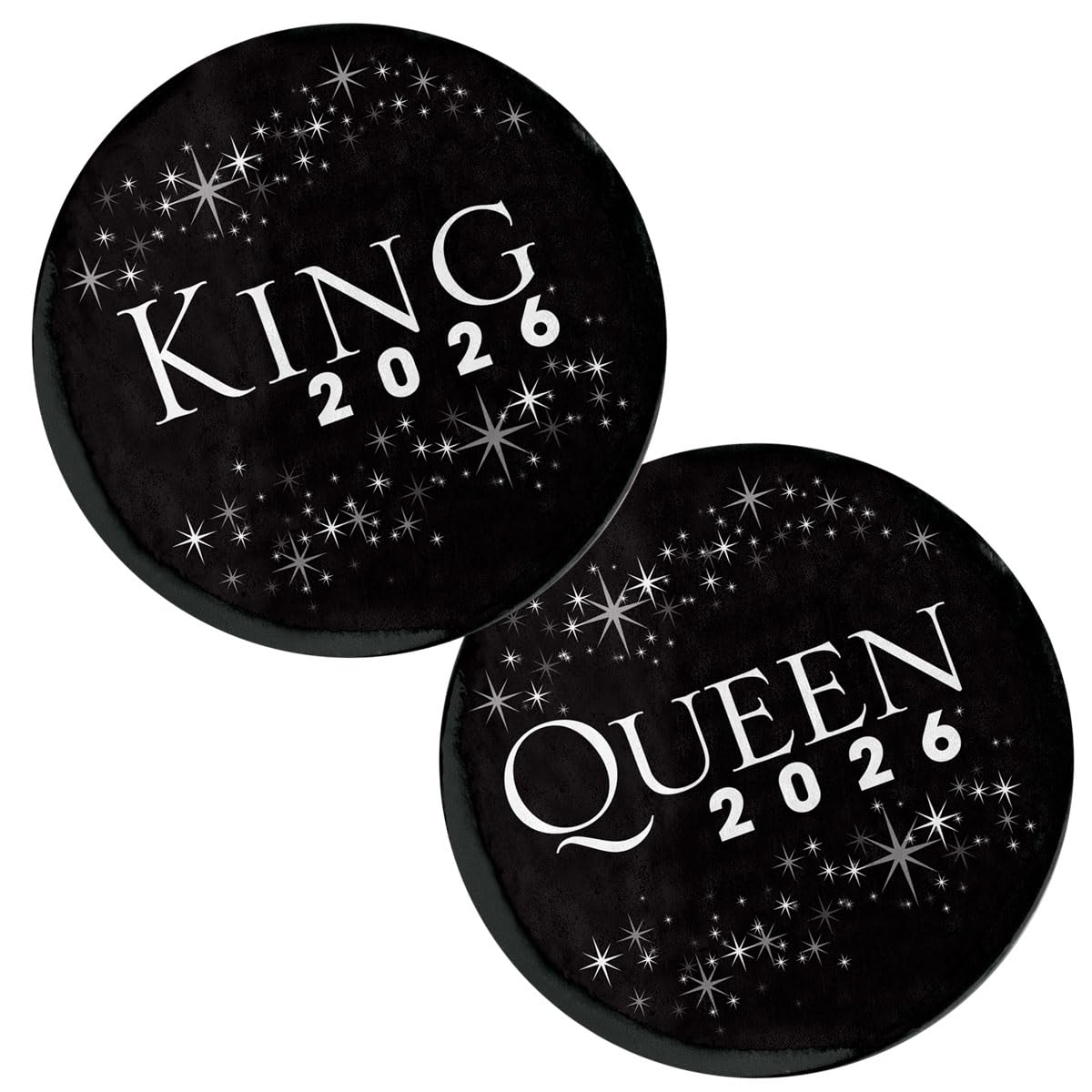Anderson's Homecoming 2023 Royalty Set with Elizabeth Tiara, Black Crown, Silver Sashes, and Black Buttons, High School - Image 7