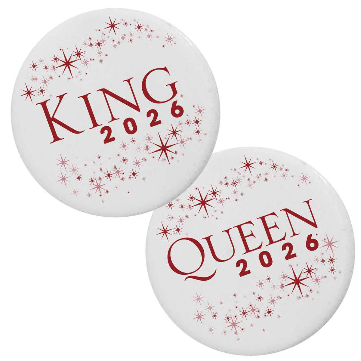 Anderson's Homecoming 2023 Royalty Set with Sharona Tiara, Red Crown, Red Sashes, and White Buttons, High School - Image 7