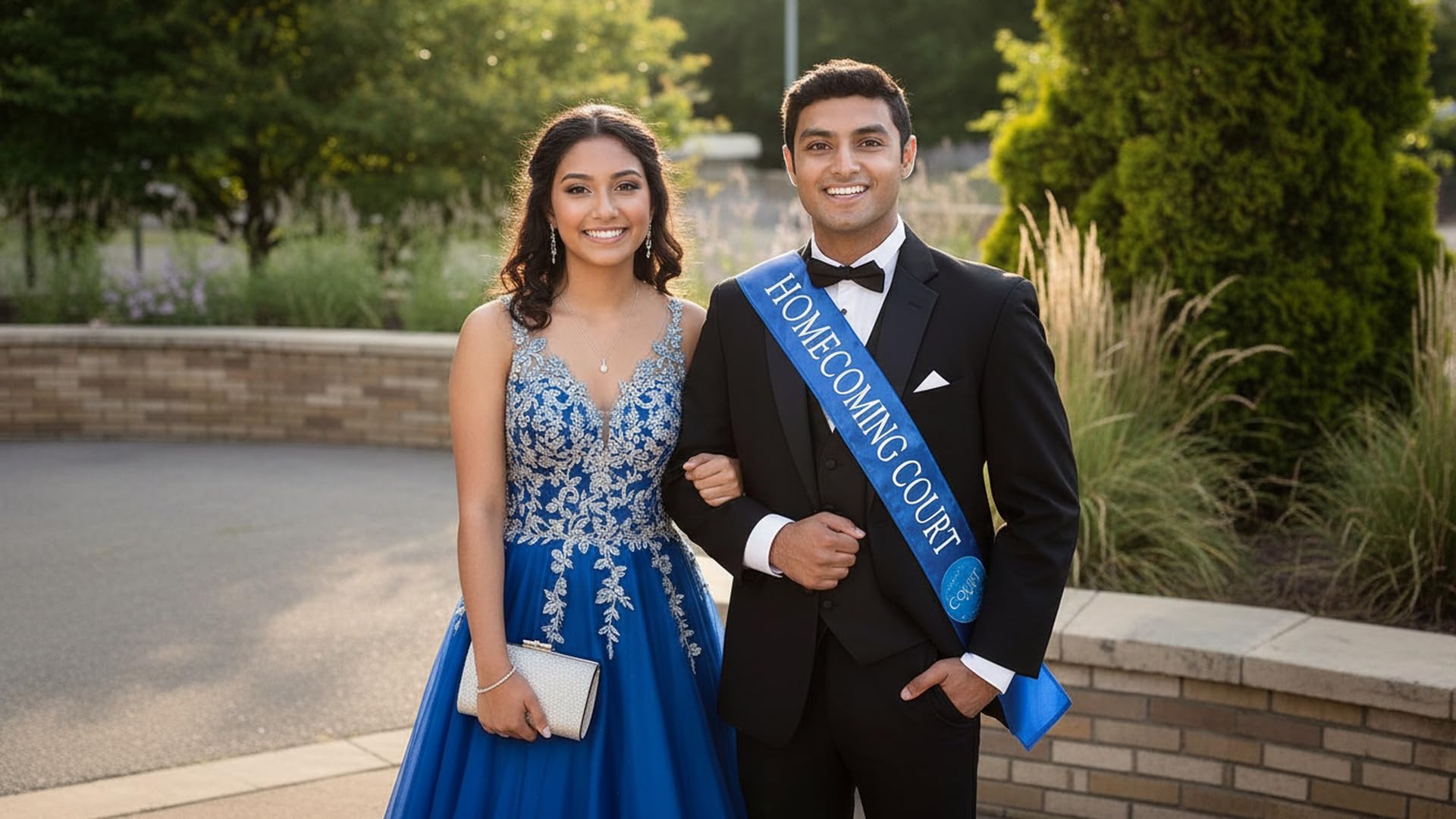 Anderson's Homecoming Court 2026 Set with Blue & White Satin Sash, Keepsake Button, High School Sash and Button for Homecoming Court, School Dance, Parade, Costume, Event, 2 Piece Set - Image 6