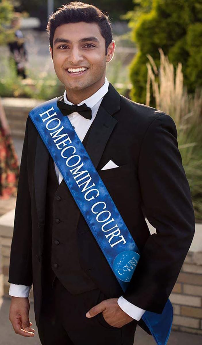 Anderson's Homecoming Court 2026 Set with Blue & White Satin Sash, Keepsake Button, High School Sash and Button for Homecoming Court, School Dance, Parade, Costume, Event, 2 Piece Set - Image 7