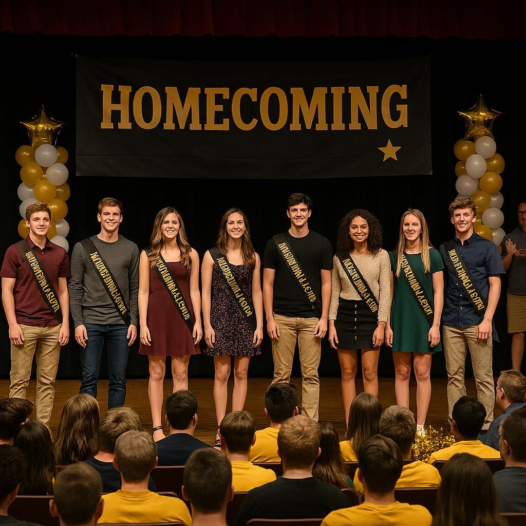 Anderson’s Homecoming Court Sash, Black Satin with Metallic Gold Foil Lettering, 3" x 72", Elegant Coronation Accessory for High School and College Homecoming King Queen Prince Princess Duke Duchess - Image 5