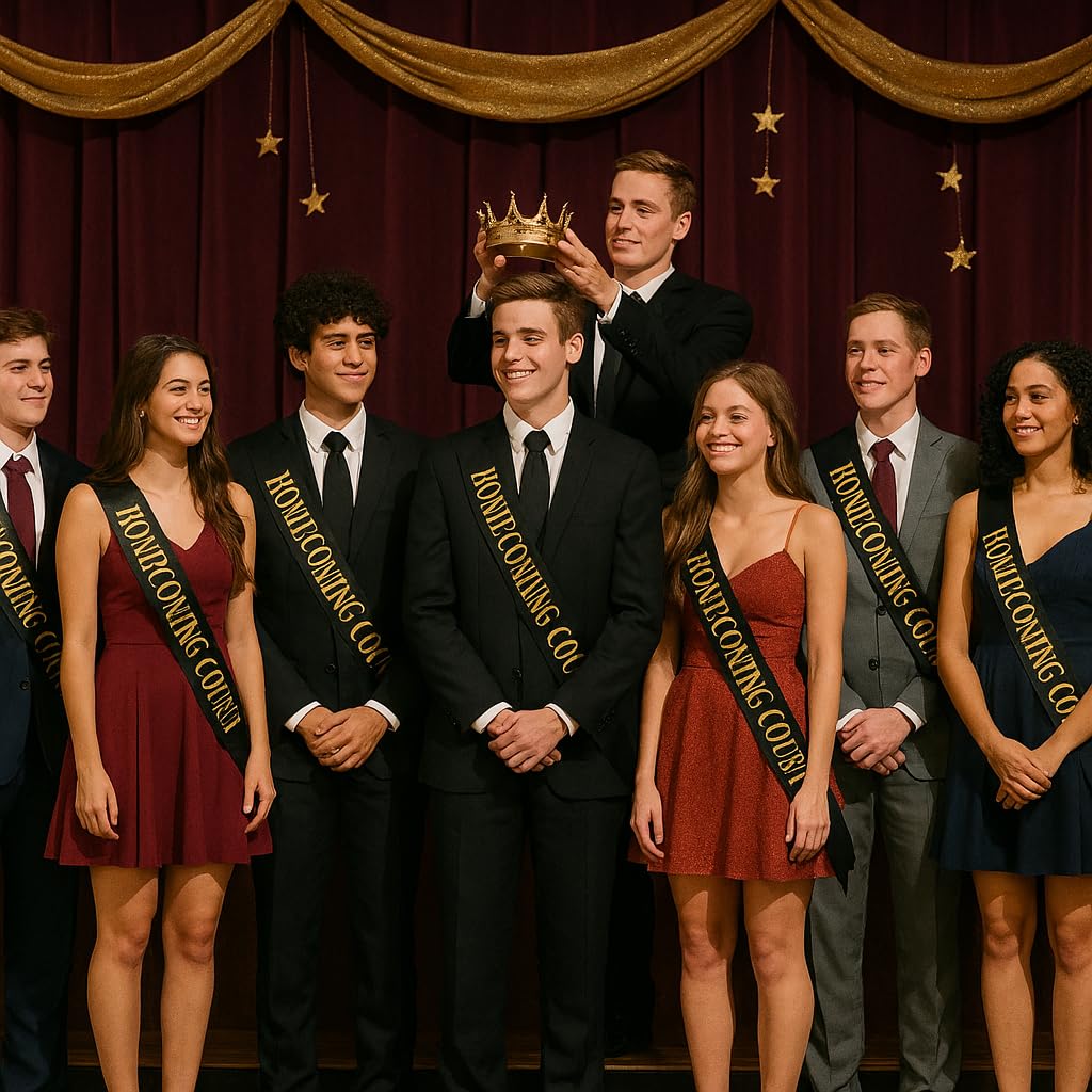 Anderson’s Homecoming Court Sash, Black Satin with Metallic Gold Foil Lettering, 3" x 72", Elegant Coronation Accessory for High School and College Homecoming King Queen Prince Princess Duke Duchess - Image 6