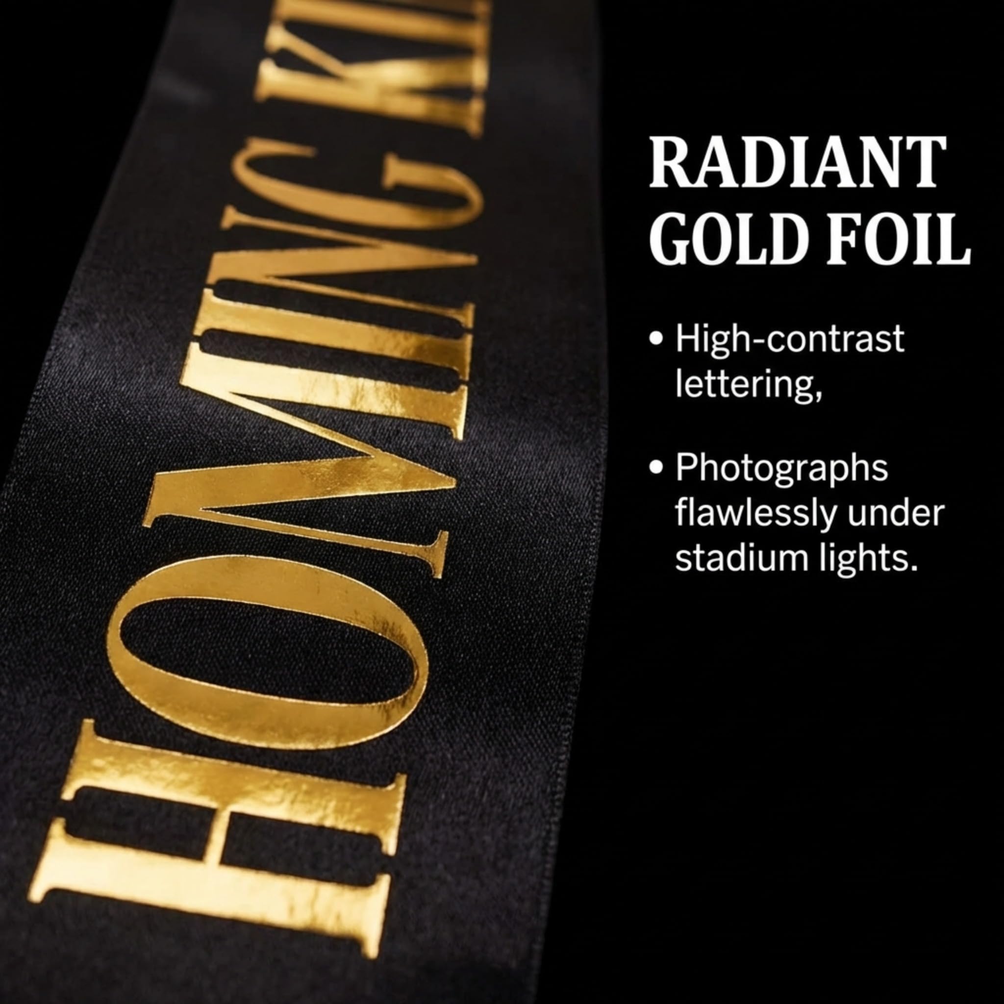 Anderson's Homecoming King Crown with Black Satin Sash Set, Metallic Gold Lettering, Elegant Coronation Accessories and 3" x 72" Homecoming King Sash for High School Coronation, 2 Piece Set - Image 5