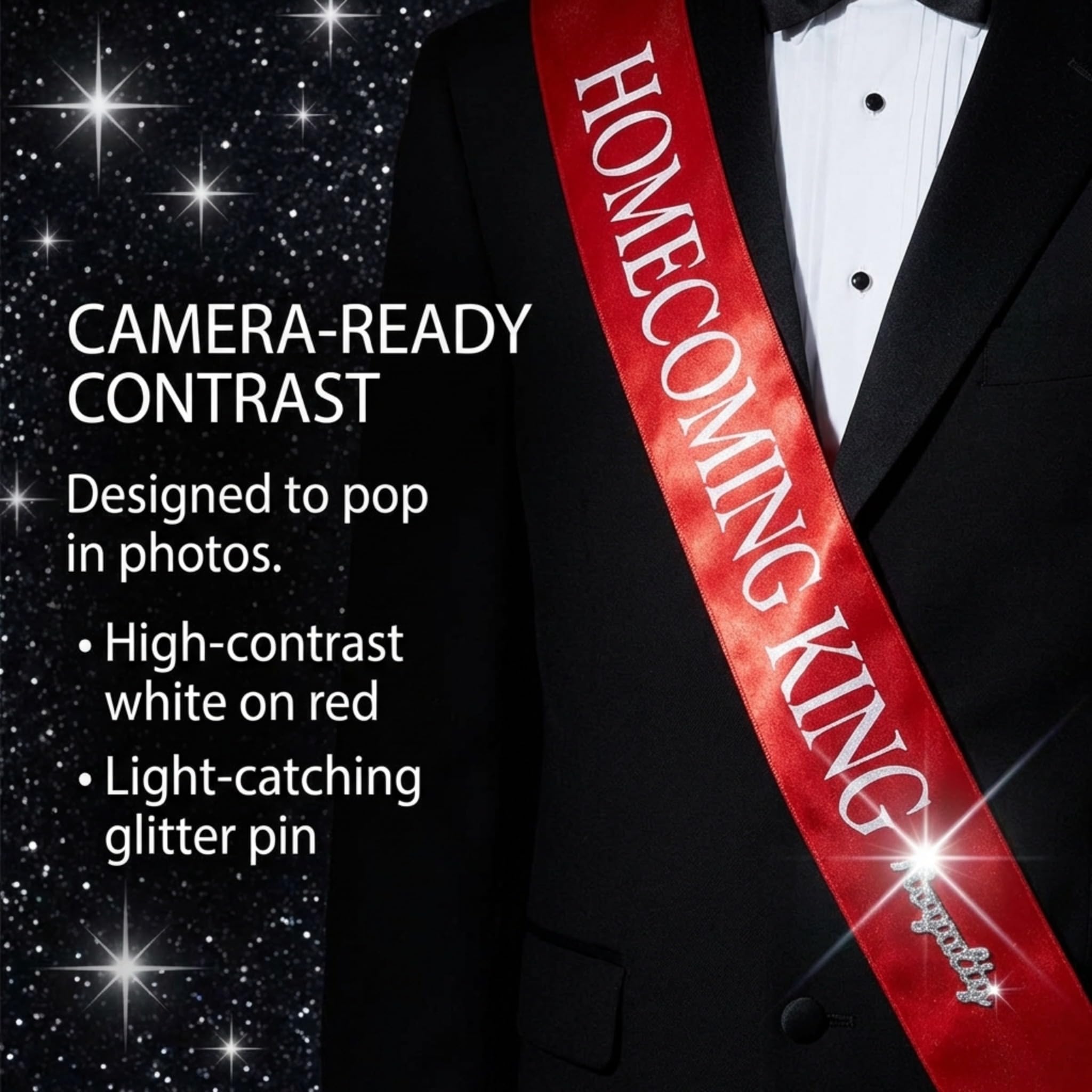 Anderson's Homecoming King Sash with Royalty Pin - Image 4