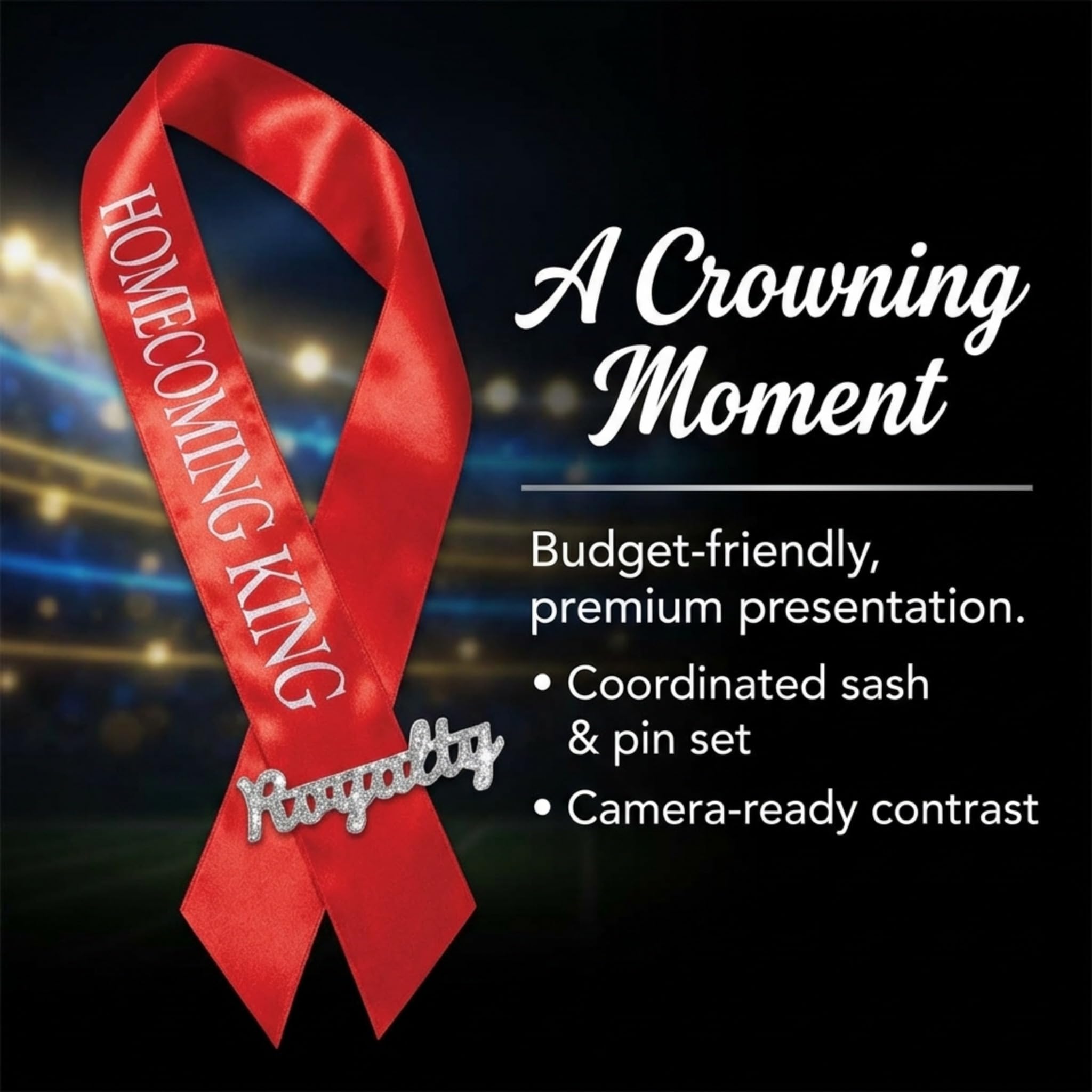Anderson's Homecoming King Sash with Royalty Pin - Image 6