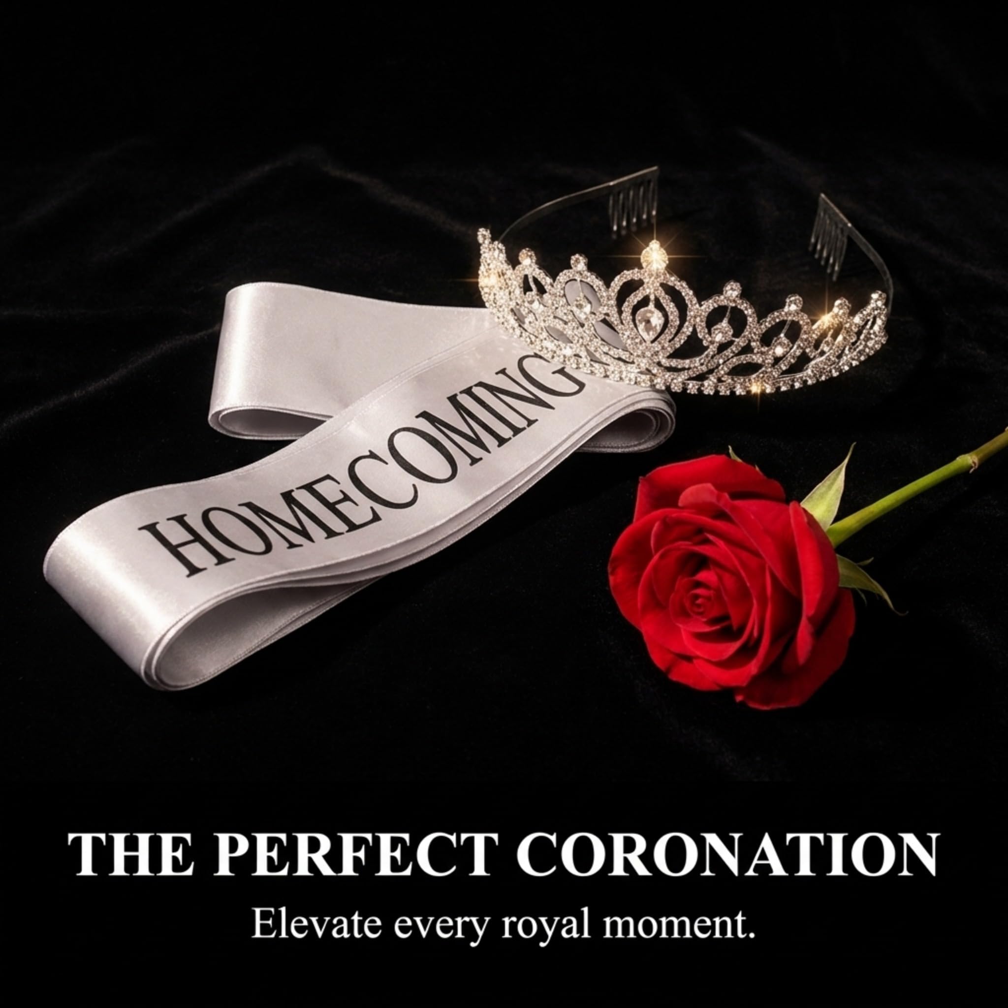 Anderson's Homecoming Queen Silver Satin Sash with Black Lettering, 3" x 72" Homecoming Royalty Sash for Queen Coronation, Homecoming Night Accessories for Homecoming Court and Formal Events - Image 4