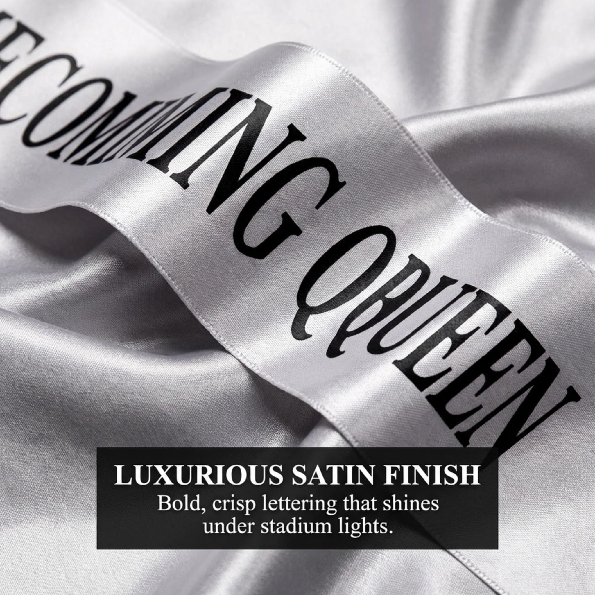 Anderson's Homecoming Queen Silver Satin Sash with Black Lettering, 3" x 72" Homecoming Royalty Sash for Queen Coronation, Homecoming Night Accessories for Homecoming Court and Formal Events - Image 5