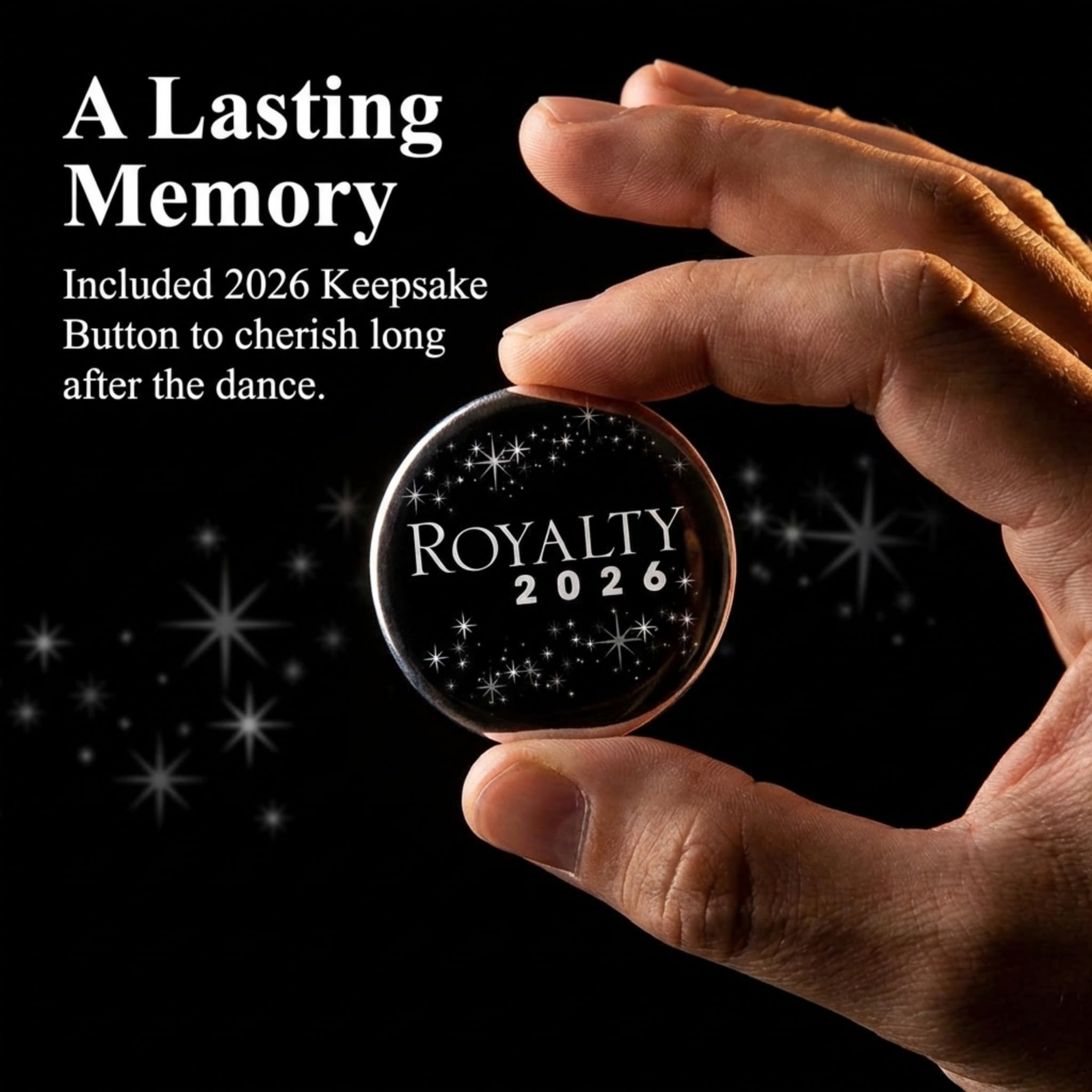 Anderson’s Homecoming Royalty 2026 Court Set with Black & White Satin Sash, Keepsake Button, High School Sash and Button for Homecoming Court, School Dance, Parade, Costume, Event, 2 Piece Set - Image 8