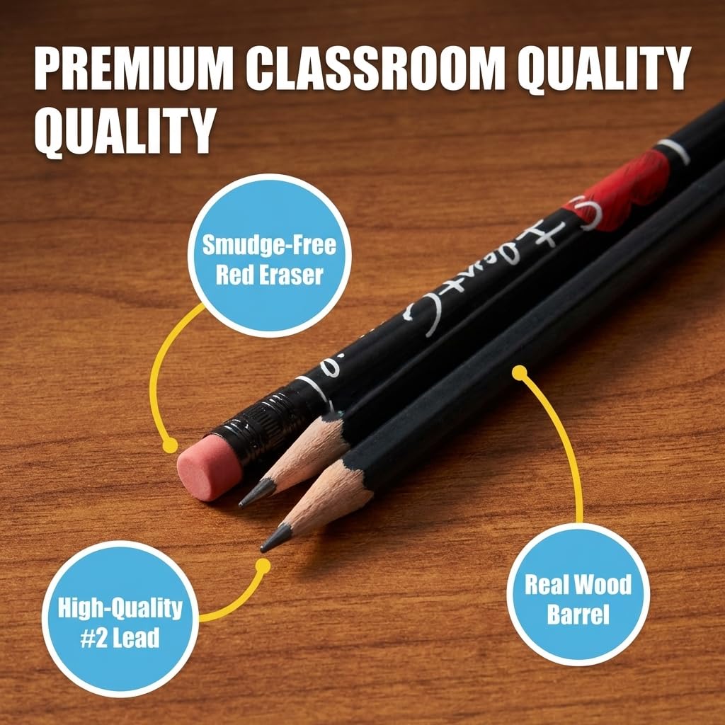 Anderson's, I Heart Student Council Pencils, Set of 100, School Pencils, Student Awards, Recognition - Image 4