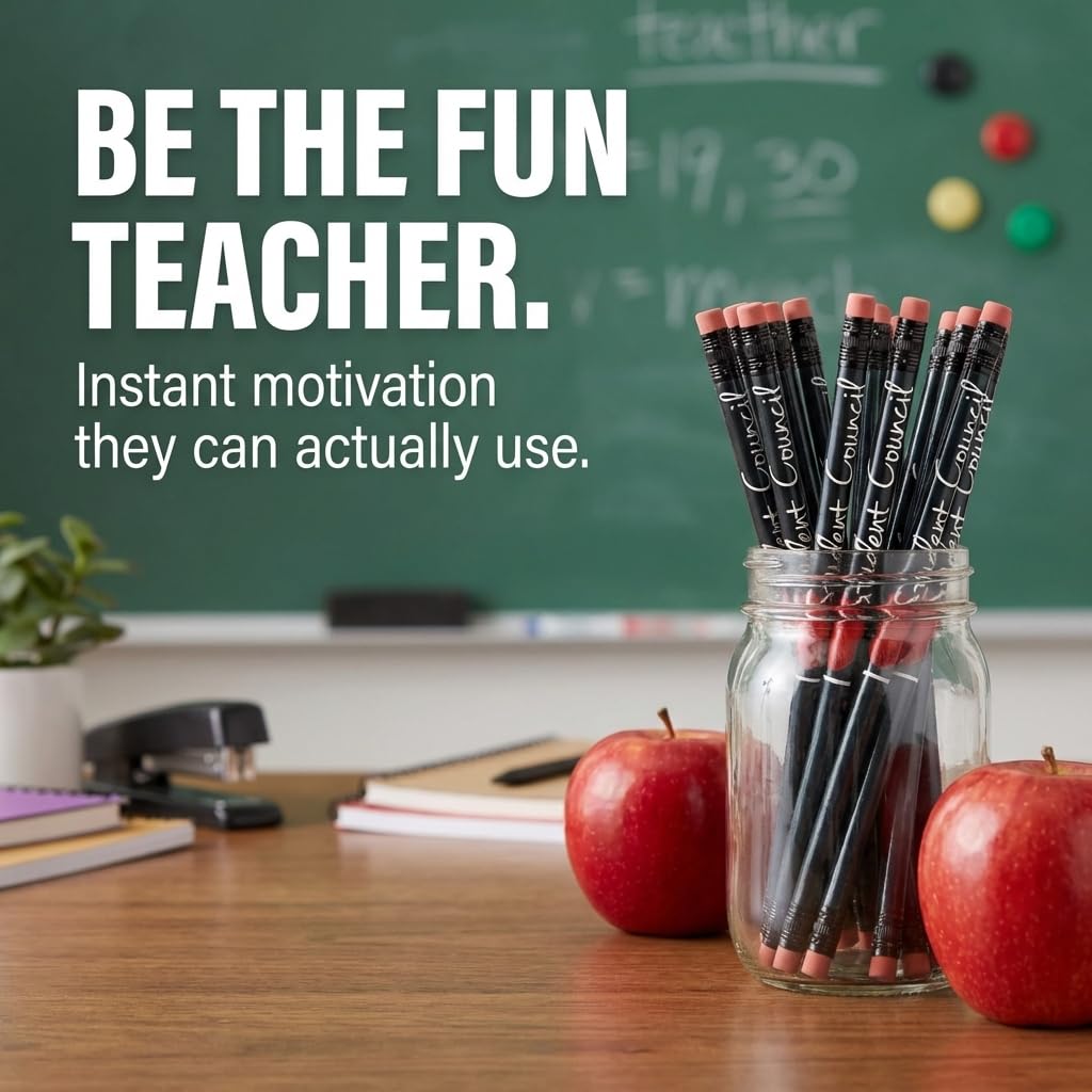 Anderson's, I Heart Student Council Pencils, Set of 100, School Pencils, Student Awards, Recognition - Image 8